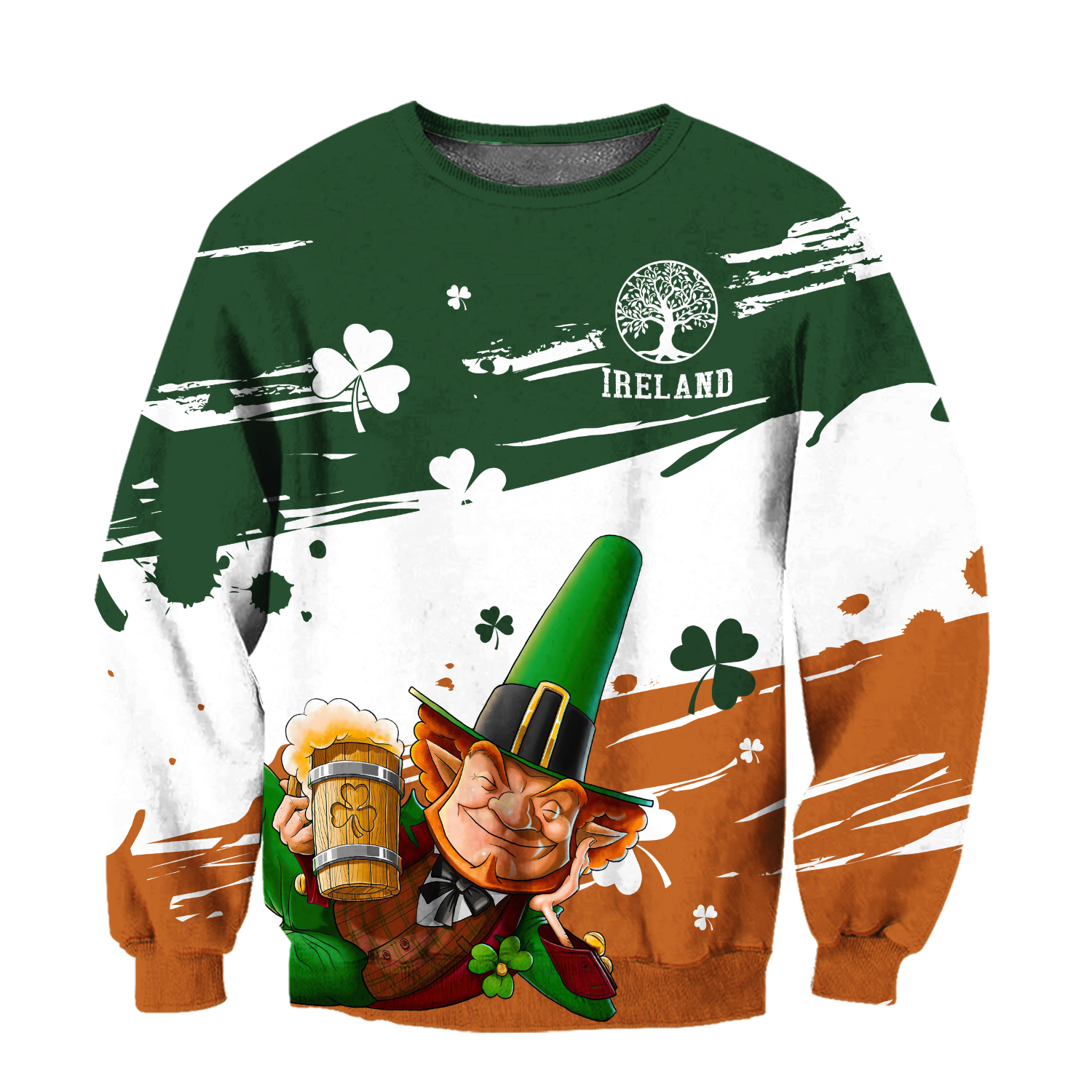 Ireland Tree Of Life Shamrock 3D Shirt/ St Patrick