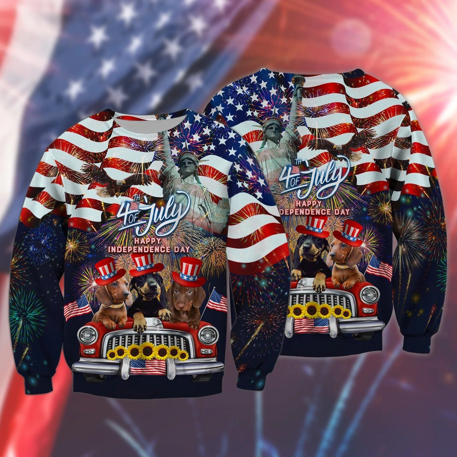 Dachshund American Hawaiian Shirt - Independence Day Is Coming- 3D Full Print Hoodie 4Th July Tshirt