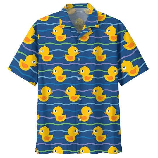 Swimming Duck Background Hawaiian Shirt/ Duck hawaii shirt/ Duck shirt for Family
