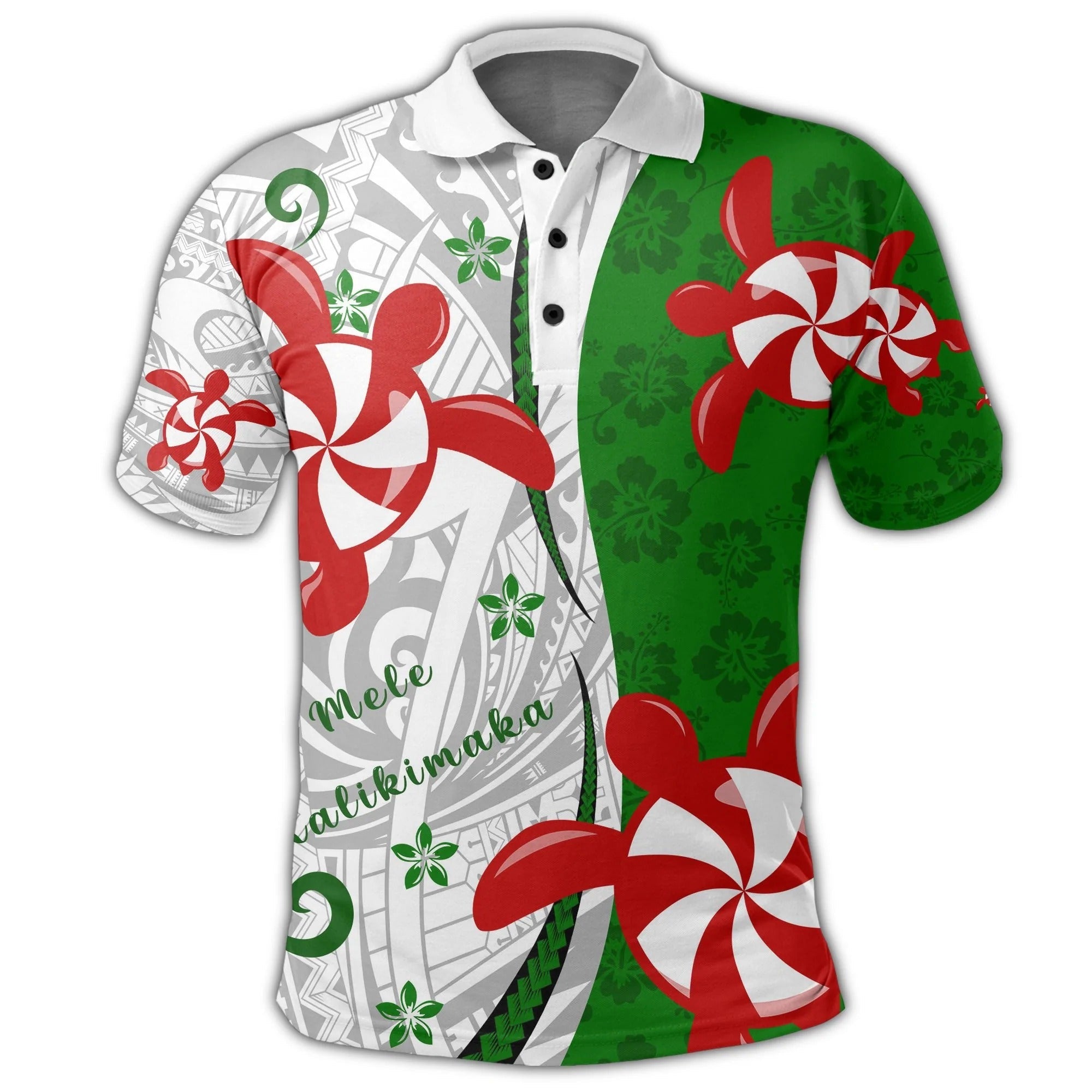 Hawaii Christmas Polynesian Polo Shirt - Turtle Candy Polo Shirt Men Women
