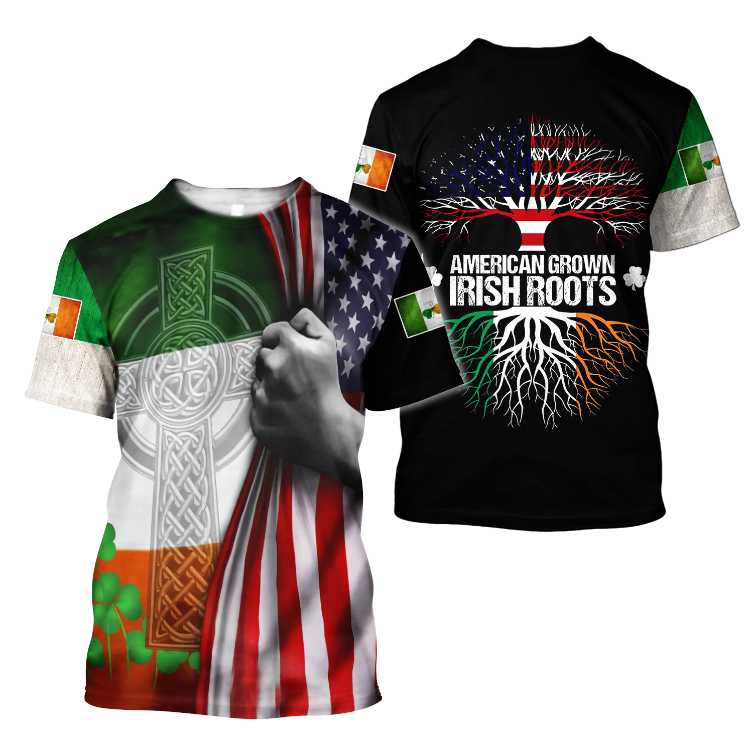 3D Print American Grown Irish Roots Tree Flag Saint Patrick