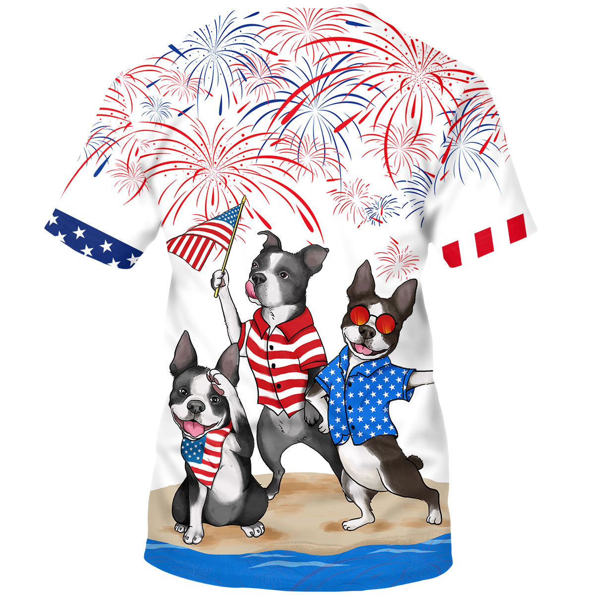 Boston Terriers T Shirt Gift For Dog Lover This Summer Funny Independence Day Dog In T Shirt