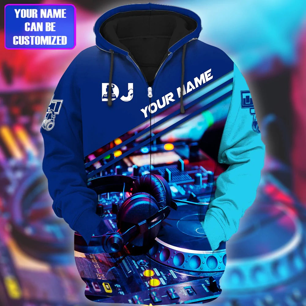 Personalized 3D All Over Printed DJ Hoodie/ DJ Clothing Custom/ Disc Jockey Sweater/ DJ Shirts