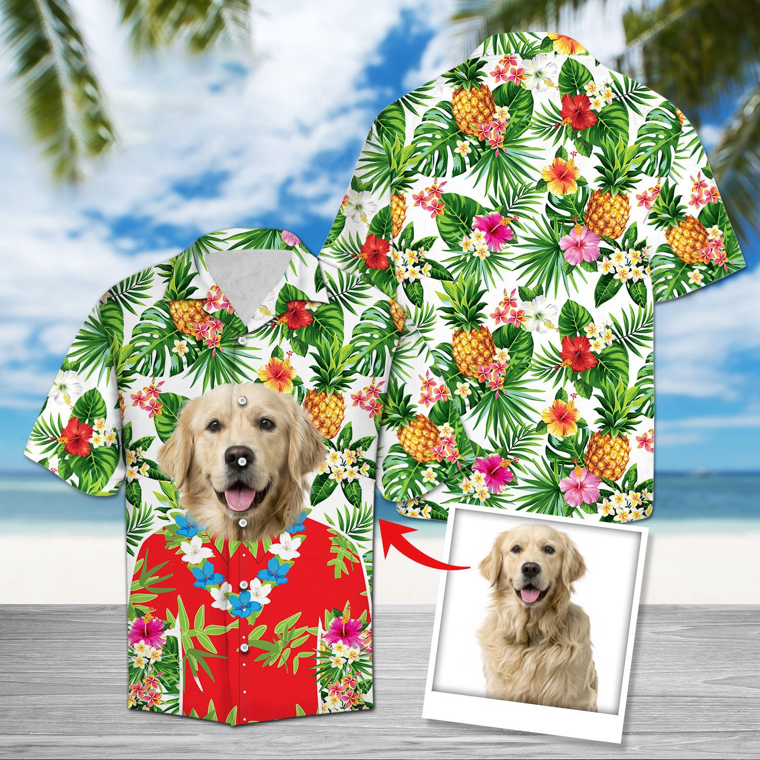 Custom Dog Face Tropical Hawaiian Shirt Cool For Dog Lovers