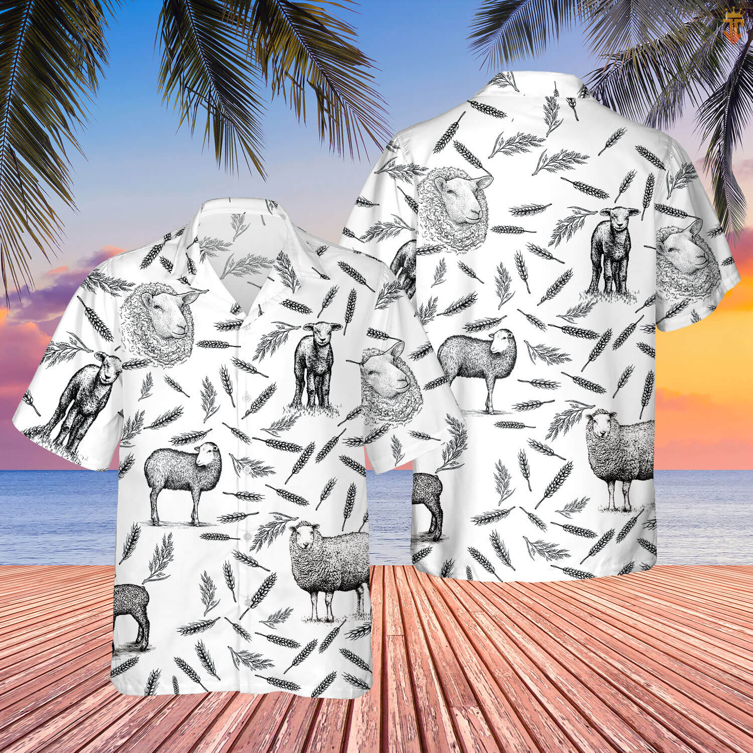 Sheep Pattern Hawaiian Shirt Full Size