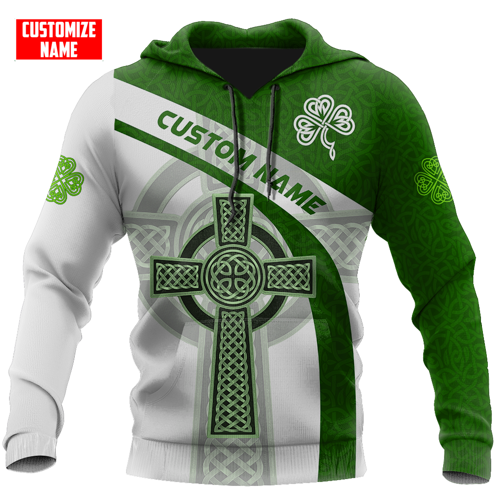 Personalized Name Irish Celtic Knot Cross St. Patrick''s Day Printed Shirts/ Best Shirt For Men