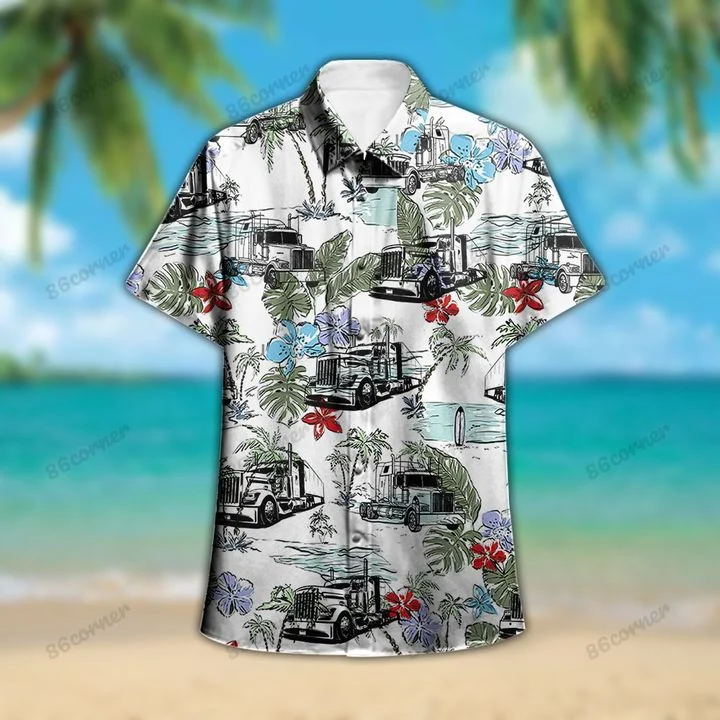 Trucks Hawaii Shirt/ Summer aloha shirt/ Gift for summer