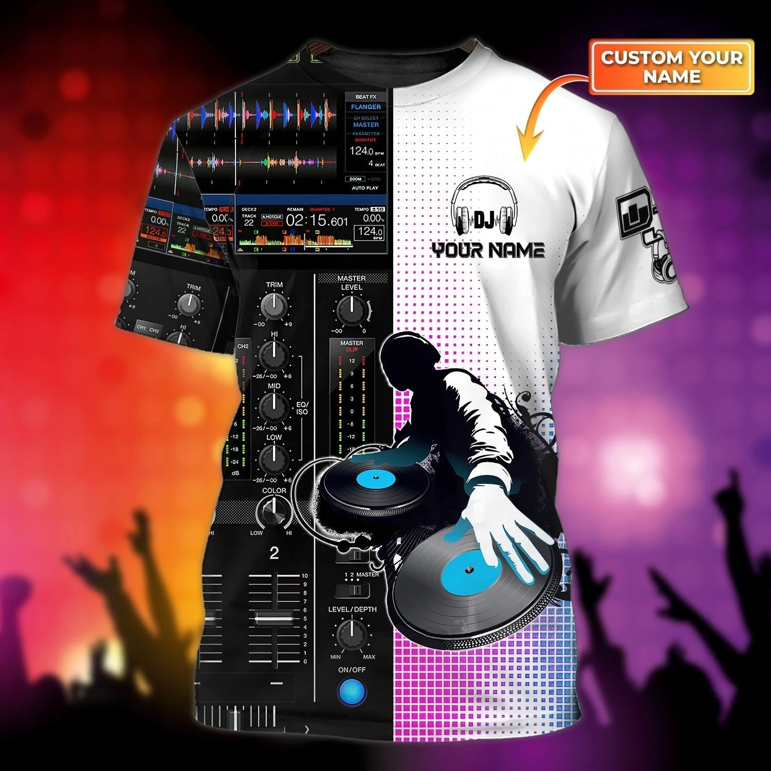 Customized With Name Dj 3D All Over Print Shirt For Men And Woman/ Cool Dj Shirts/ Best Gift To A Disc Jockey
