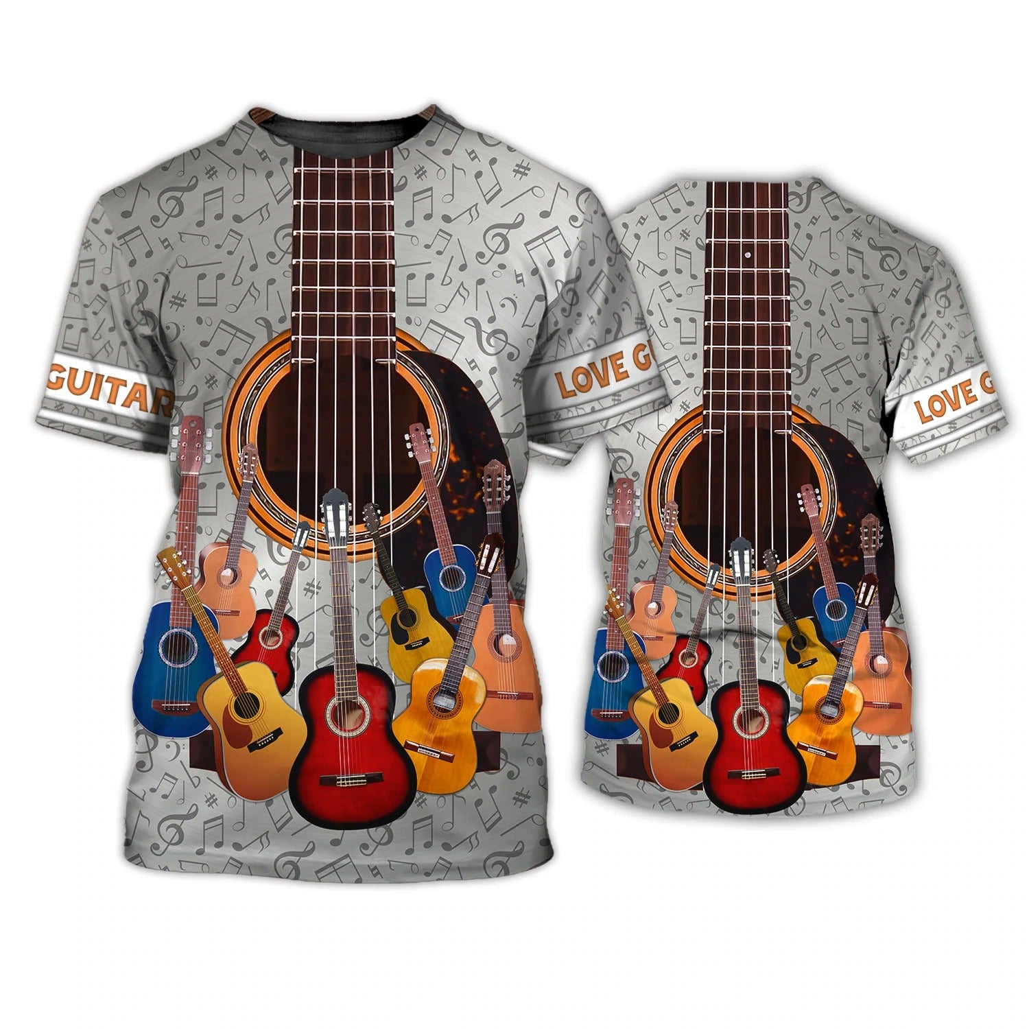 3D Full Print T Shirt For Guitarist/ Gift For Guitar Lover/ Guitar Sublimation Shirt Hoodie/ Love Guitars 3D Bomber