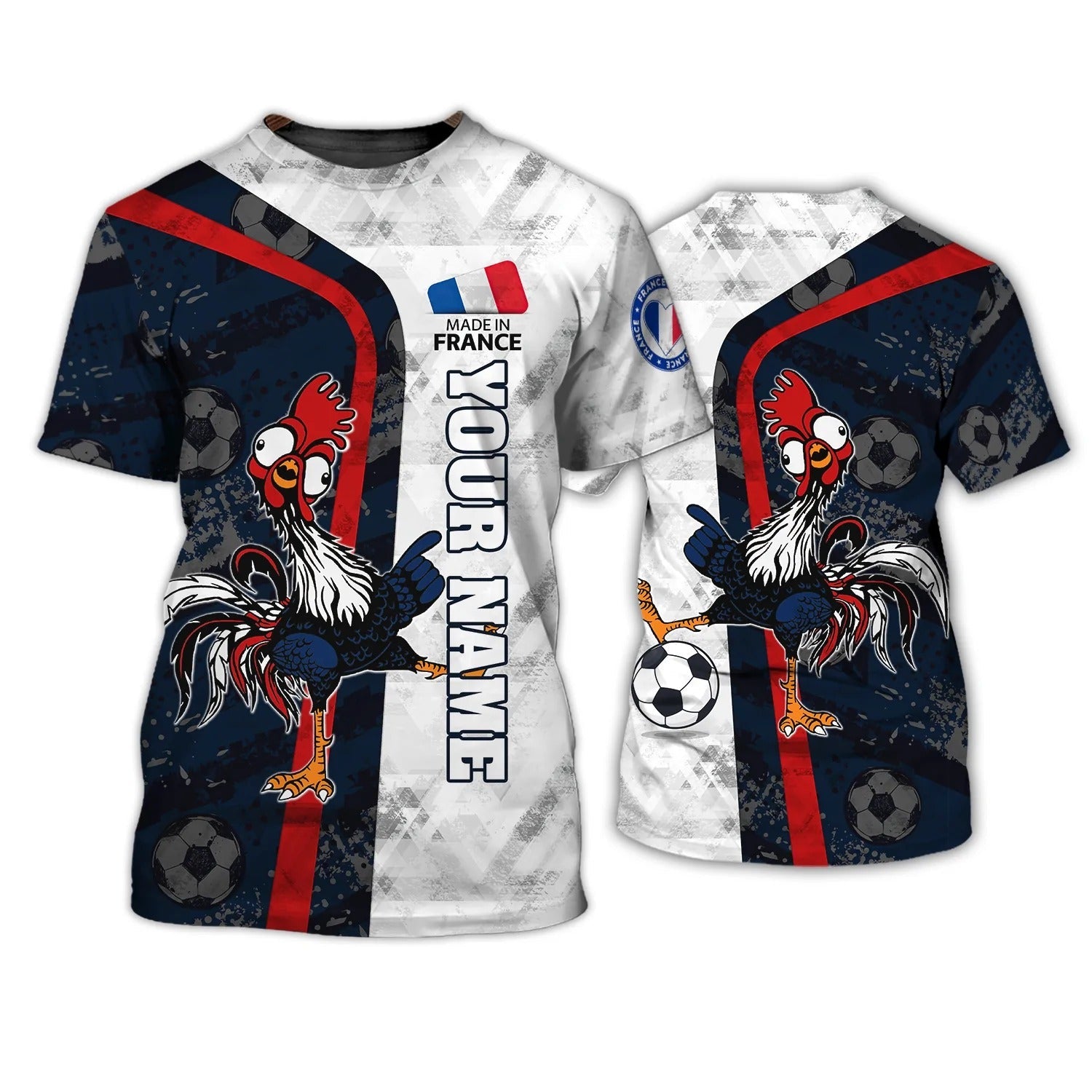 Rooster France Football T Shirt For Men Women/ Support France Football Team Shirt/ France Fan Gift