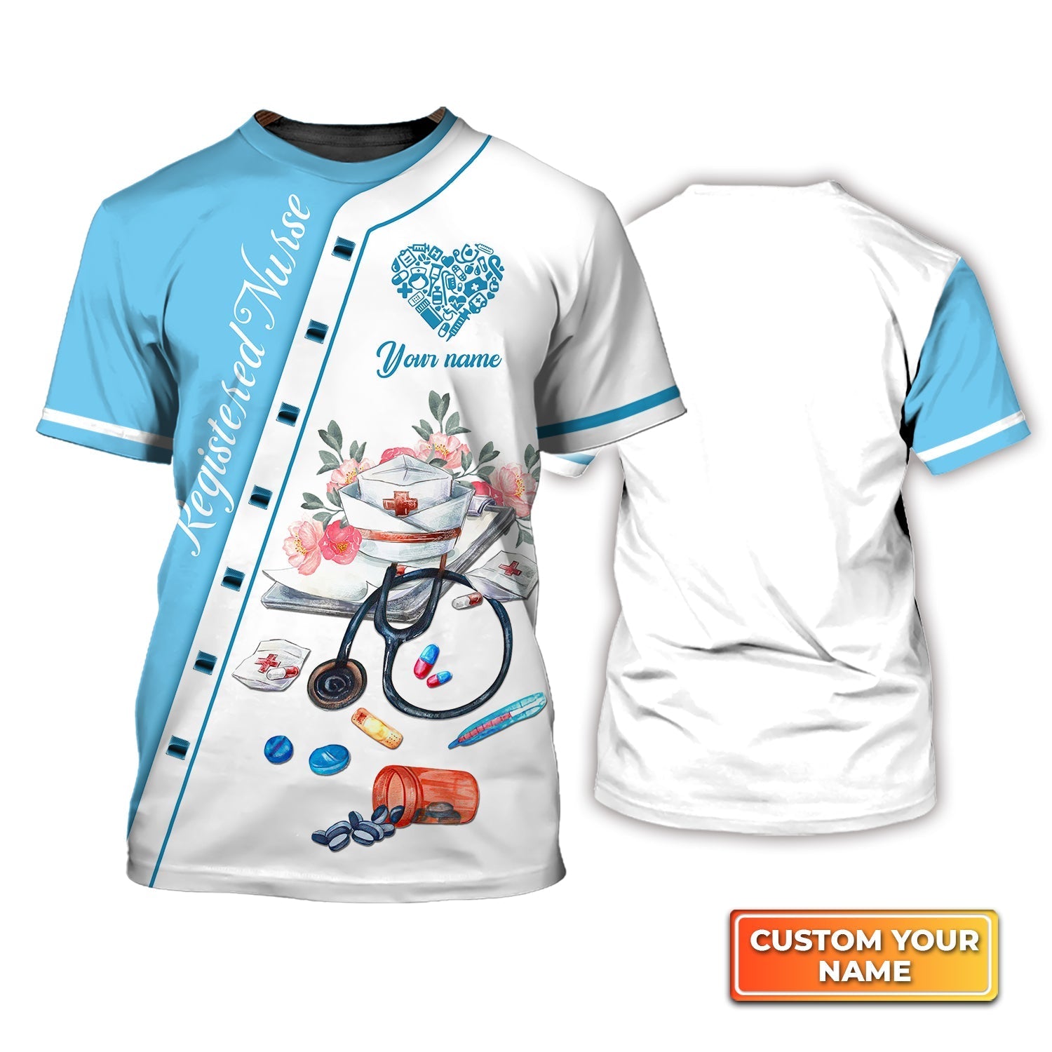 Personalized 3D Registered Nurse Life Shirt Nursing Painting T Shirt Present To A Nurse