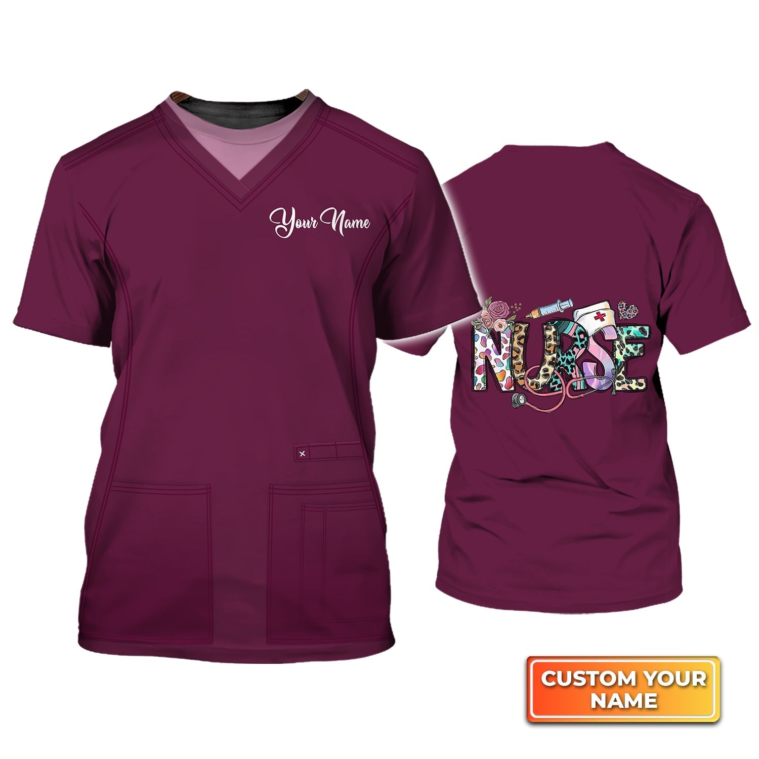 Personalized Name 3D Nursing Graduate T shirt Registered Nurse Shirts