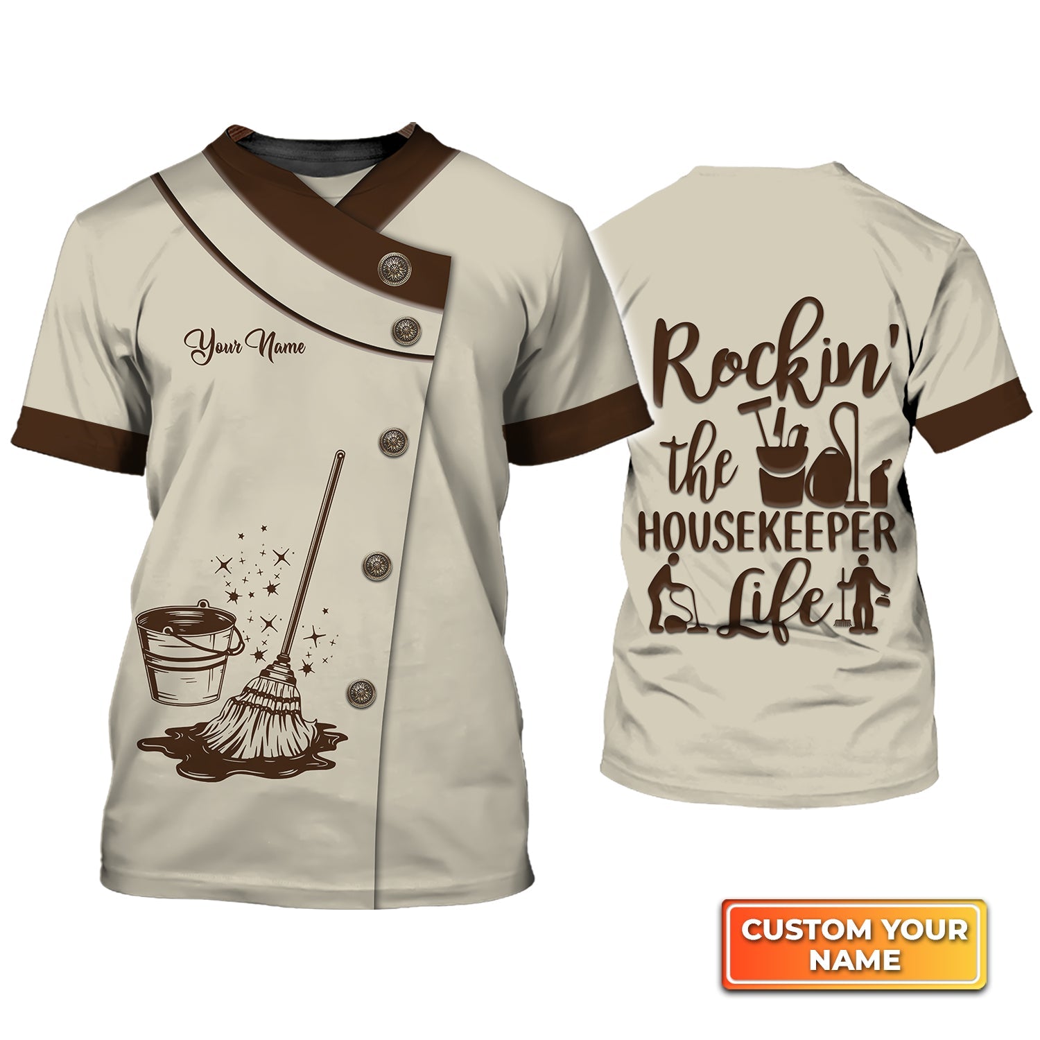 Customized 3D Rockin'' The Housekeeper T Shirt House Keeper Gifts Coolspod