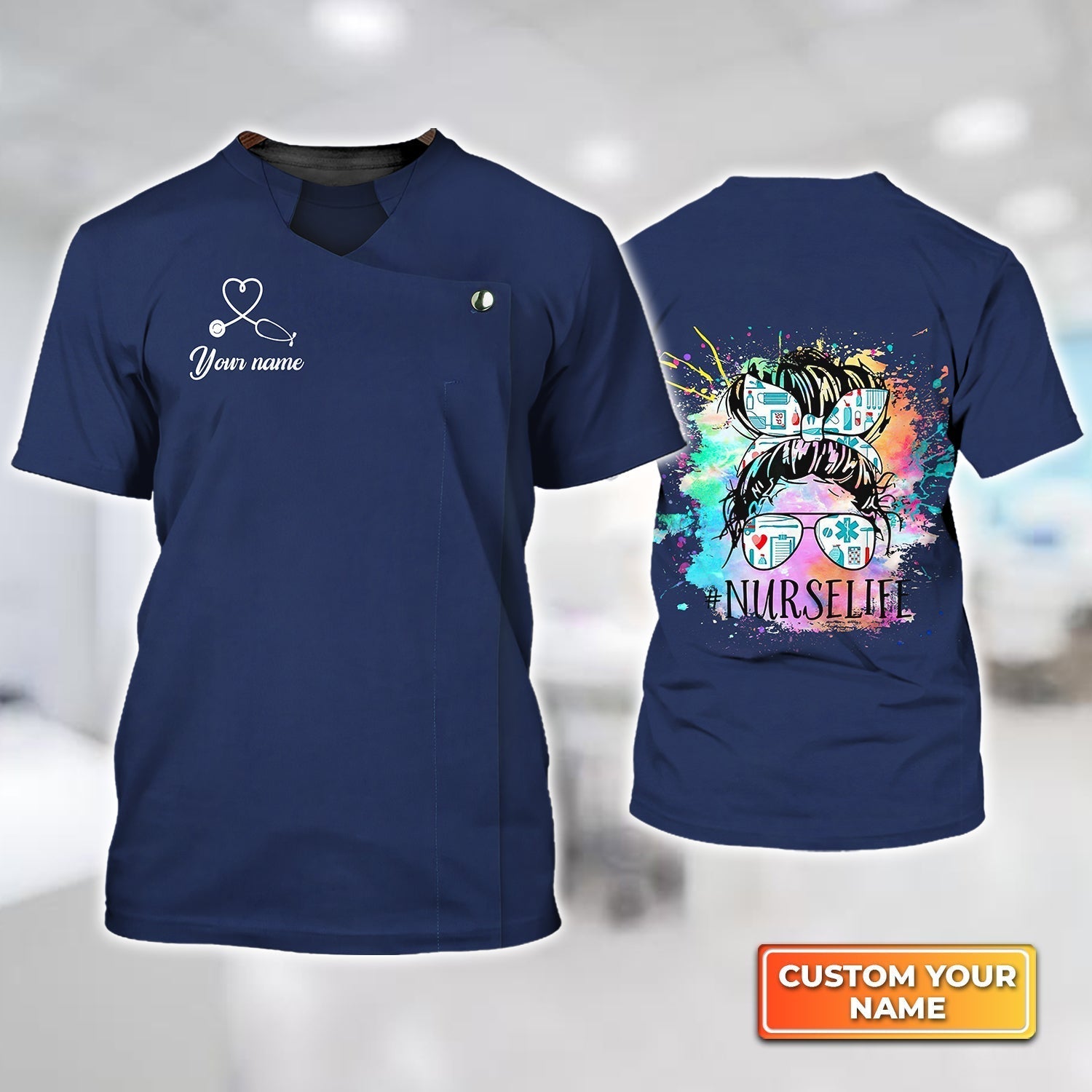 Custom Women Nurse Shirt Nurse Life Watercolor Shirt For Nurse Gift Registered Nurse Tshirt
