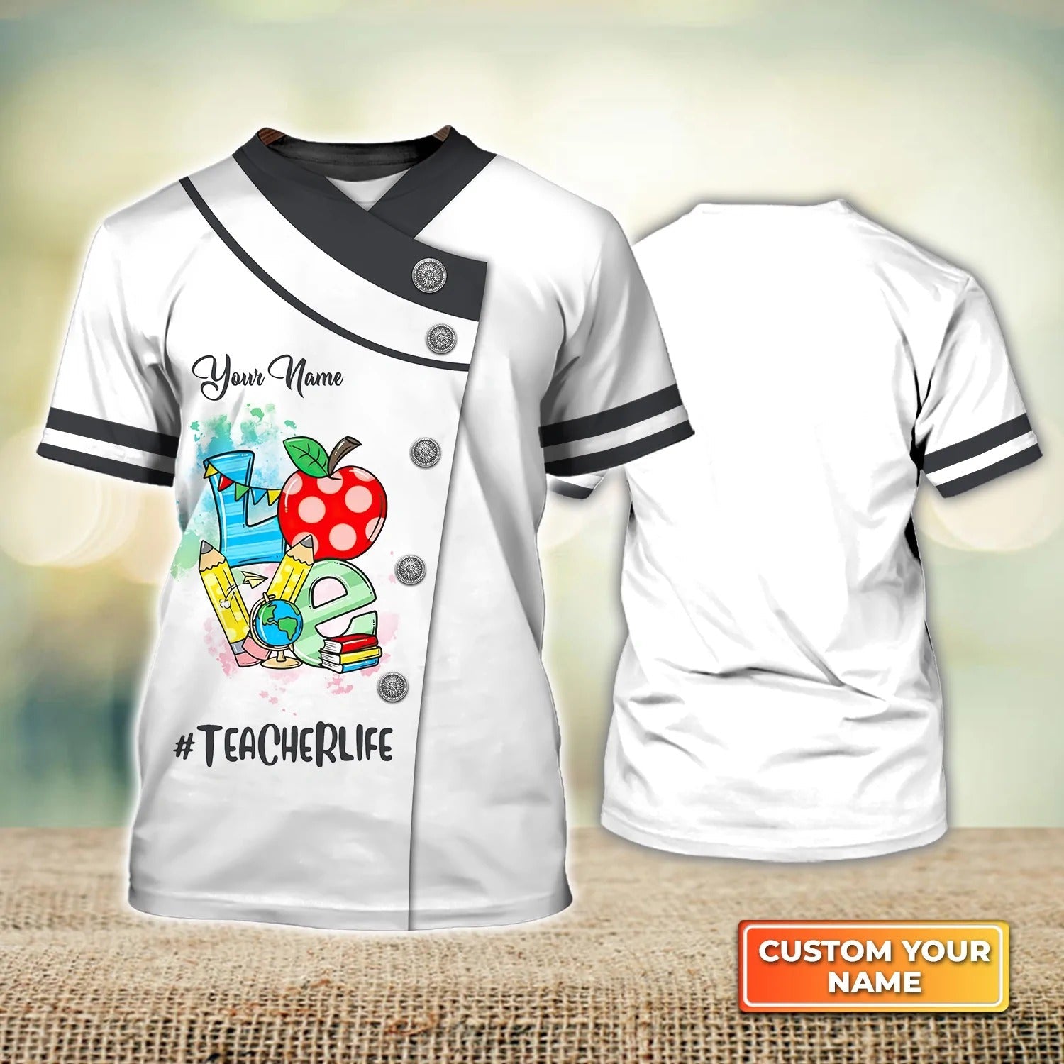 Love Teacher 3D All over Print Shirt/ TeacherLife Personalized Name 3D Tshirt