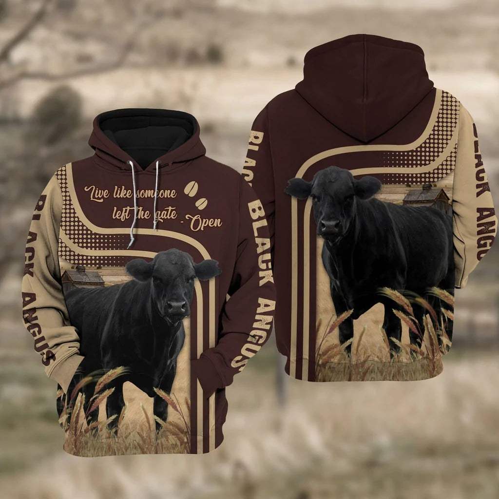 Black Angus Cattle Live Like Some One All Over Printed 3D Hoodie For Men Women Coolspod
