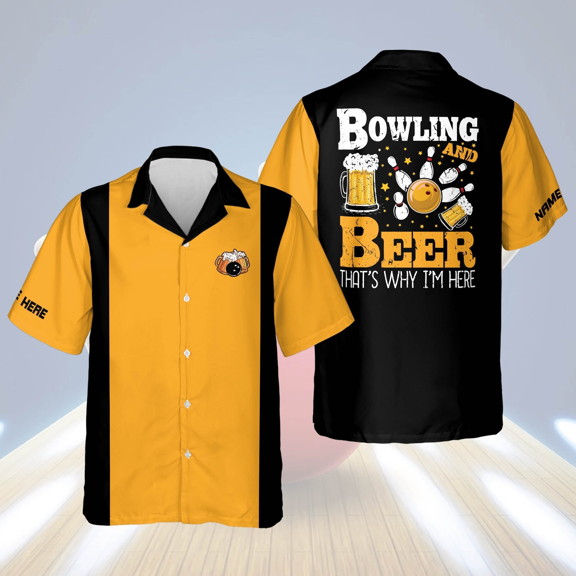 Custom Bowling And Beer That''s Why I''m Here for Men