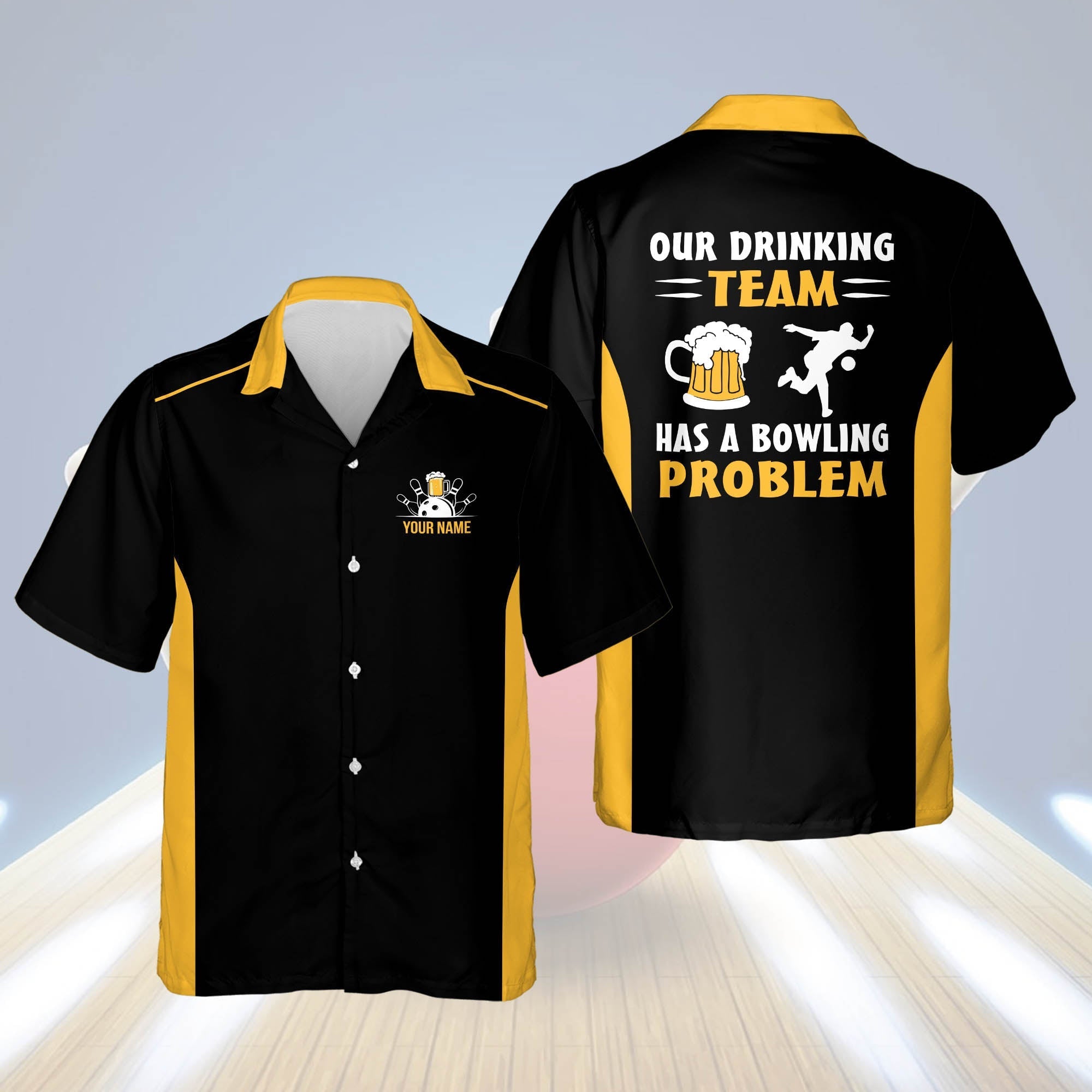 Our Drinking Team Has A Bowling Problem bowling hawaiian shirt for men and women/ Summer gift for Bowling team shirt