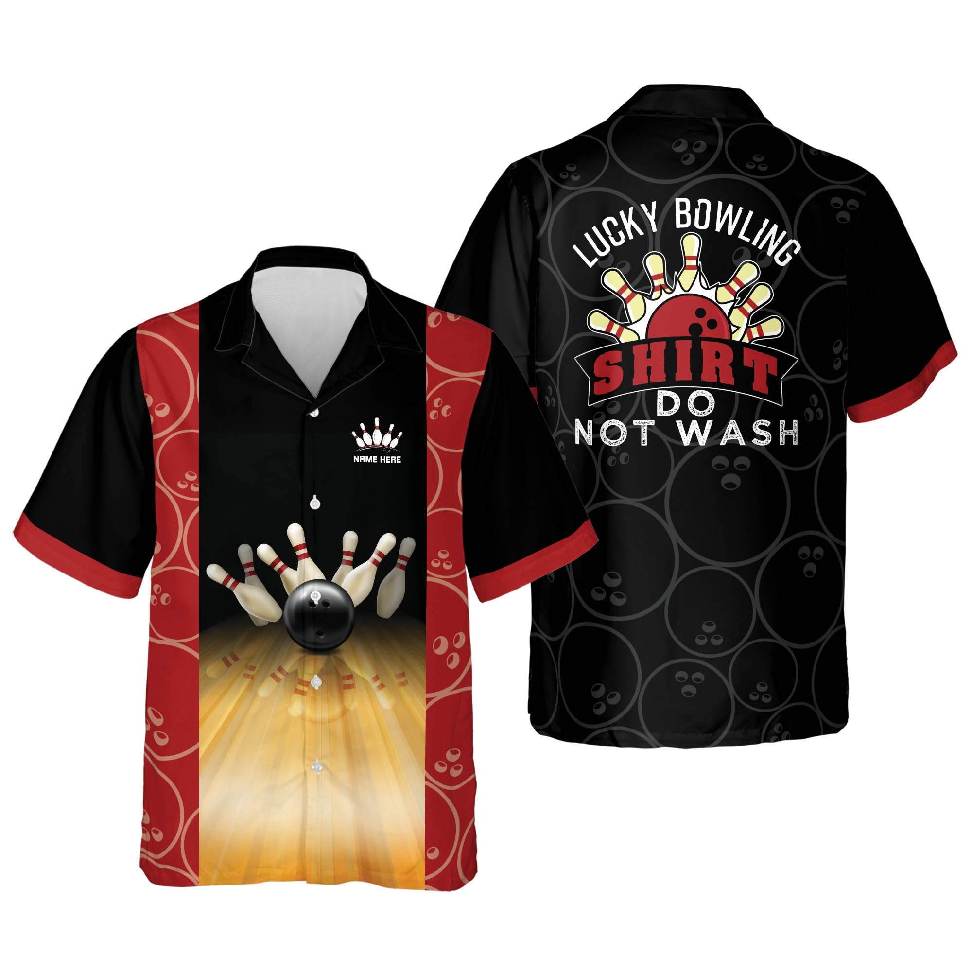 Custom name Retro Vintage Hawaiian Bowling Shirts For Men