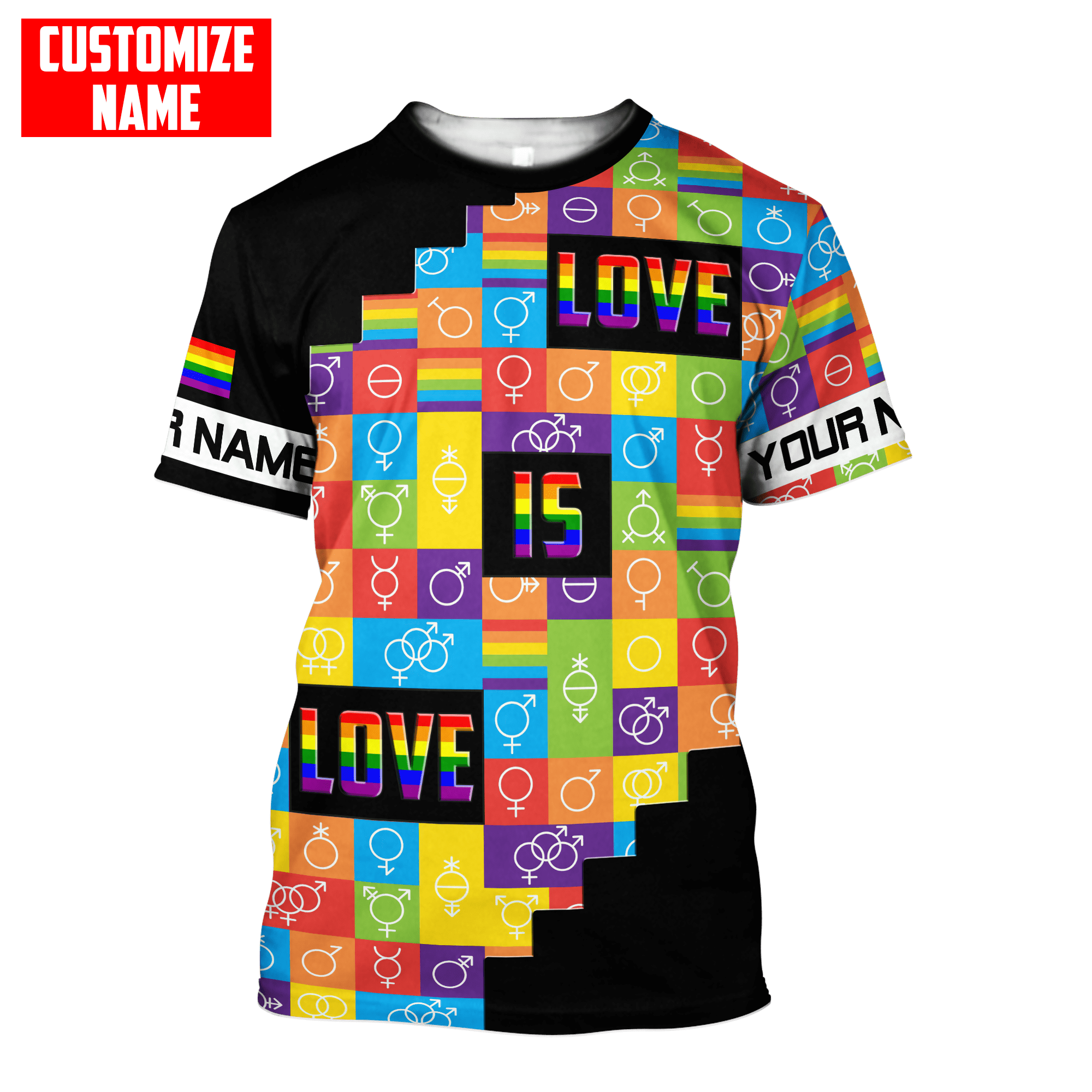 Coolspod Personalized LGBT Gender Symbols Love is love 3D Printed Unisex Shirts