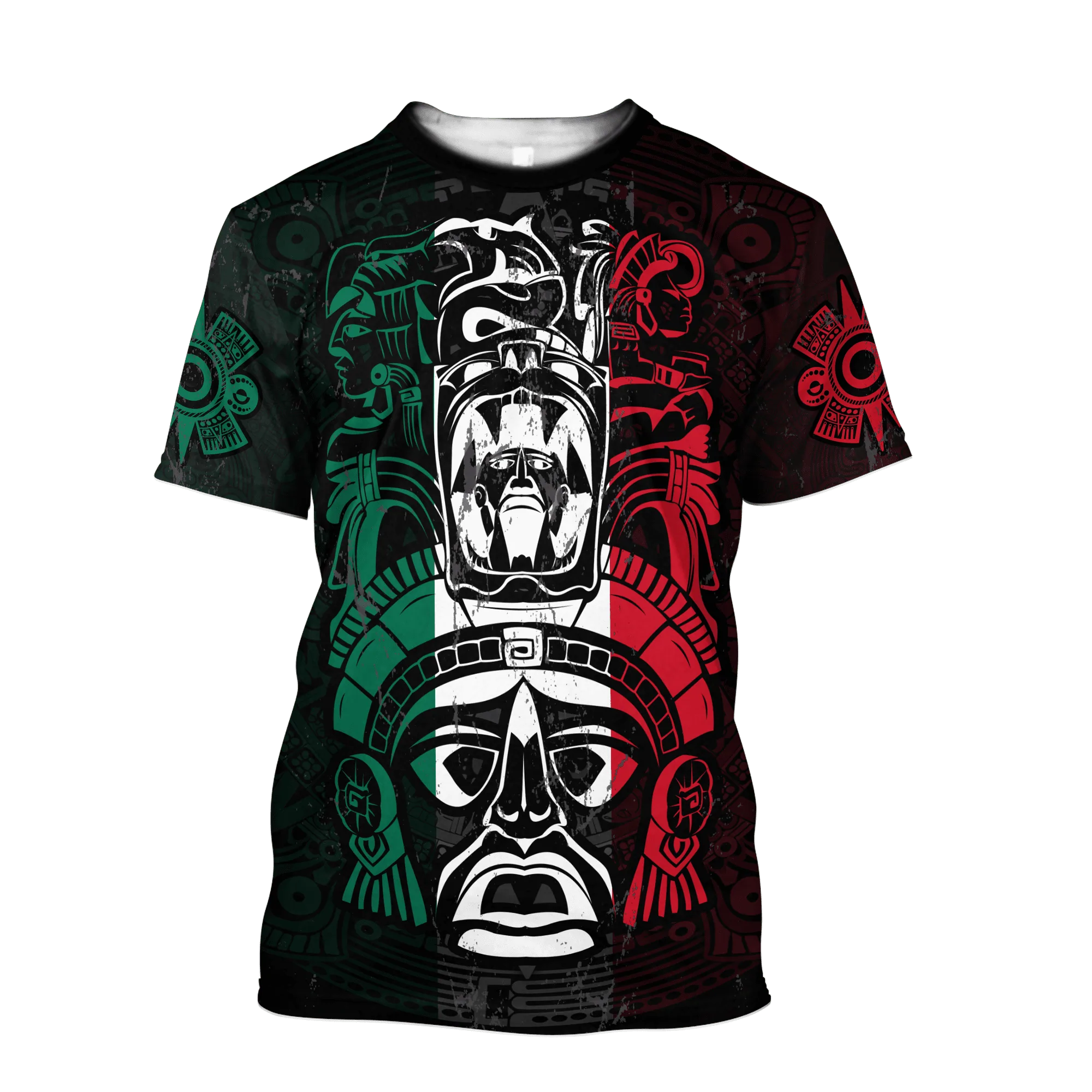 Coolspod Unisex Aztec Shirt Ancient Aztec Maya Ceremony Mask 3D T Shirt