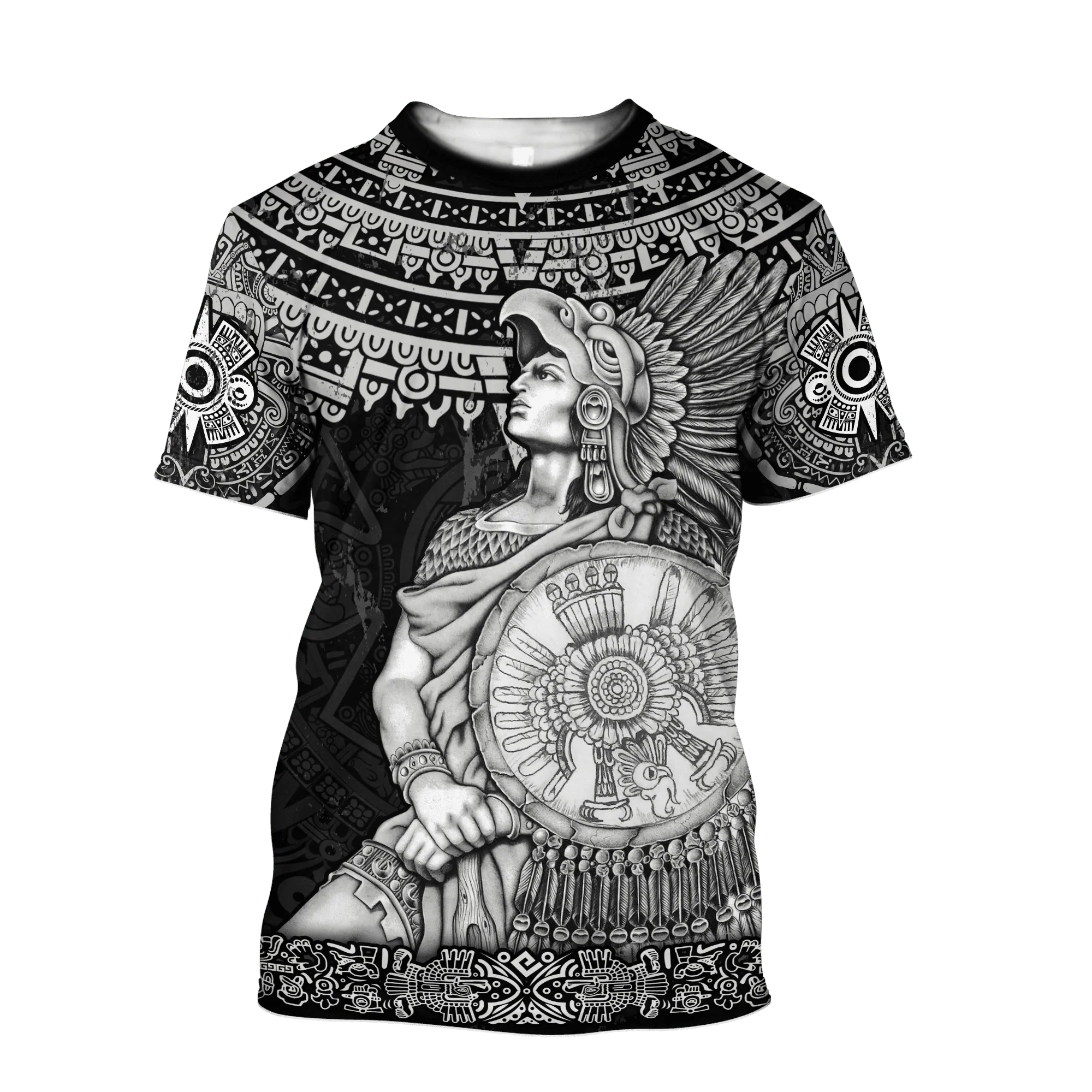 Aztec Warrior Shirts Ollin Eye 3D Full Printed Mexican Tee Shirt Coolspod
