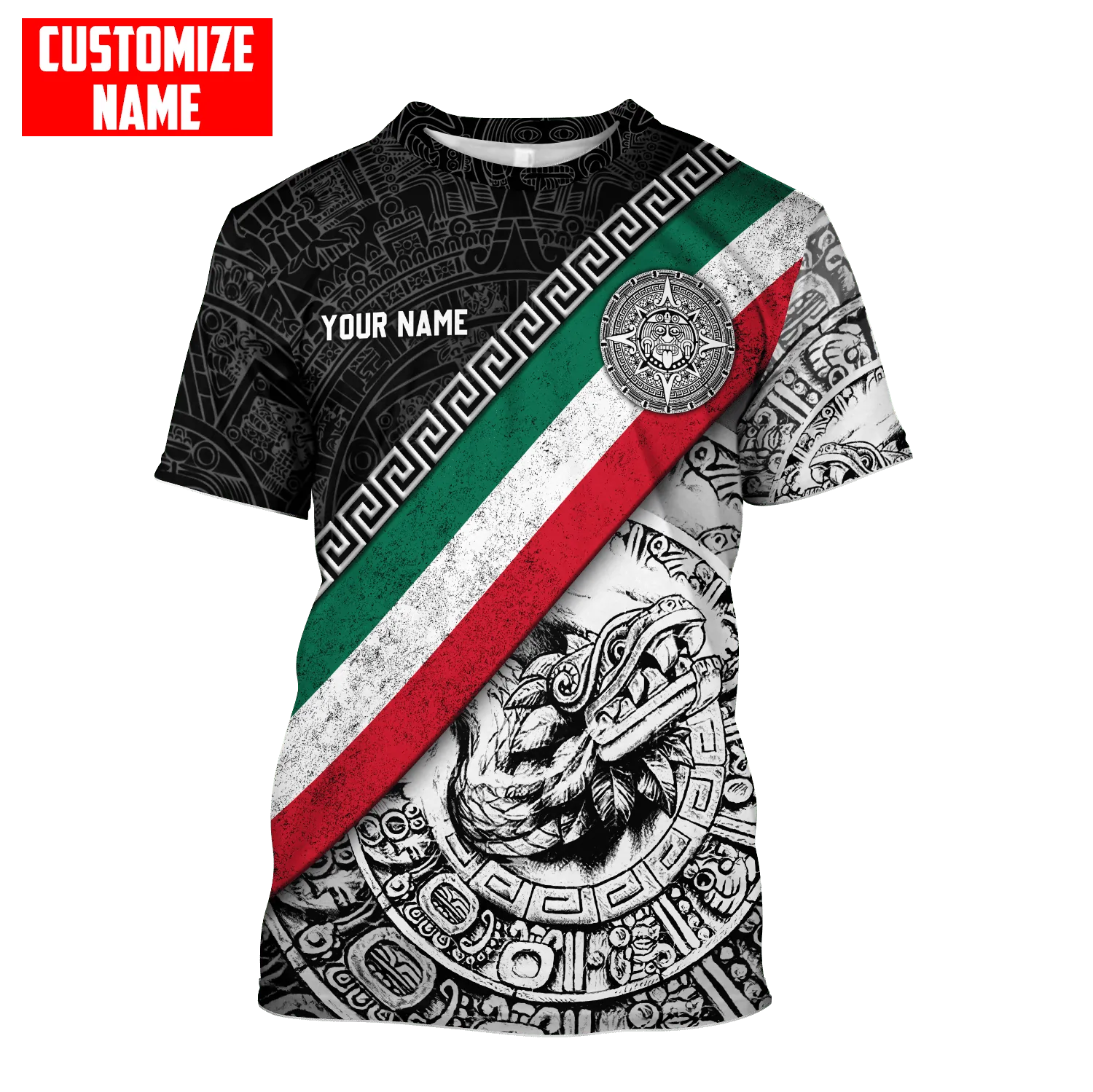 Personalized Mexico Aztec Line Quetzalcoatl Pattern Shirt Men Women