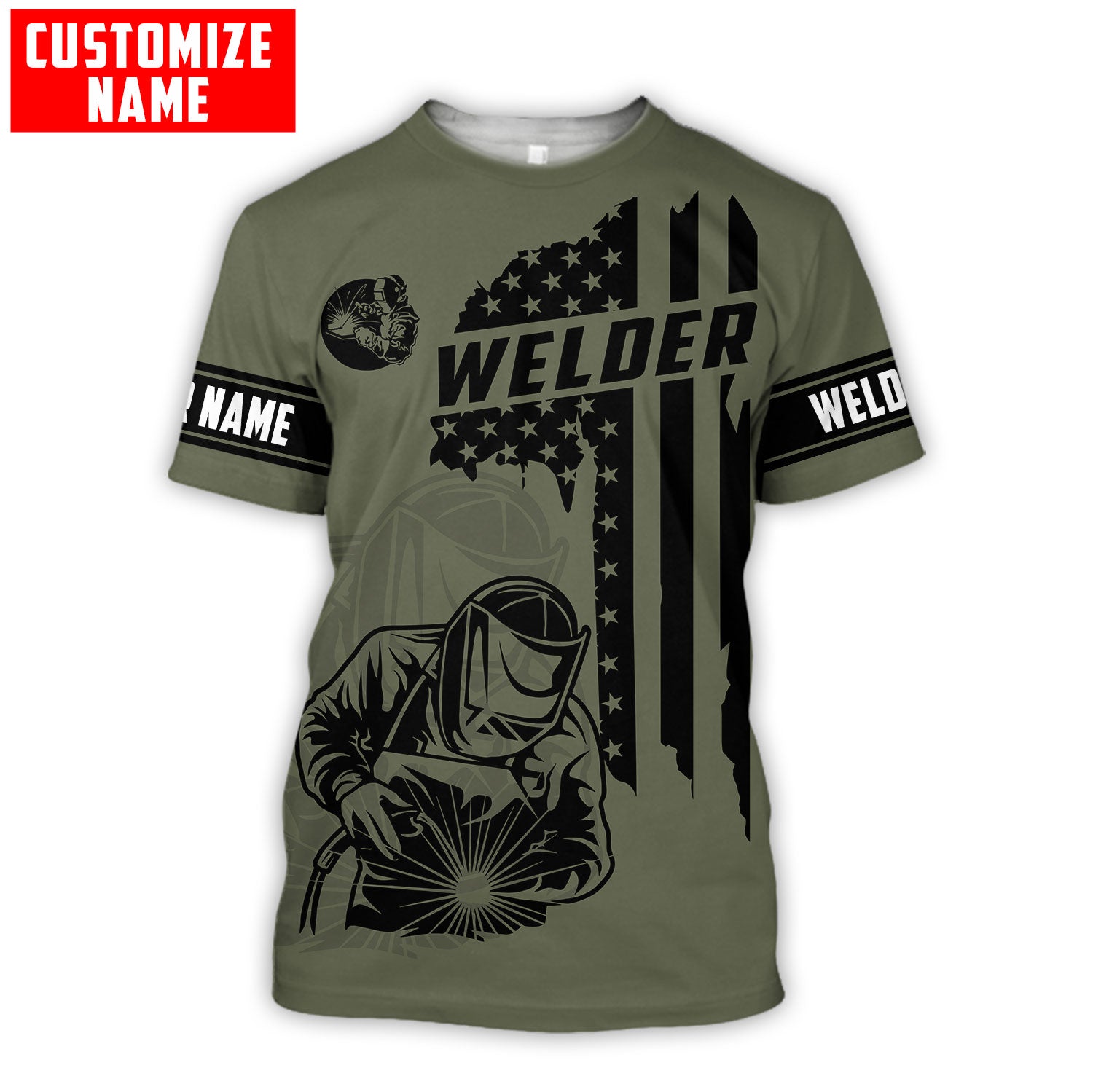 Personalized Welder Welding Shirts American Flag/ American Welder/ Flag Shirt