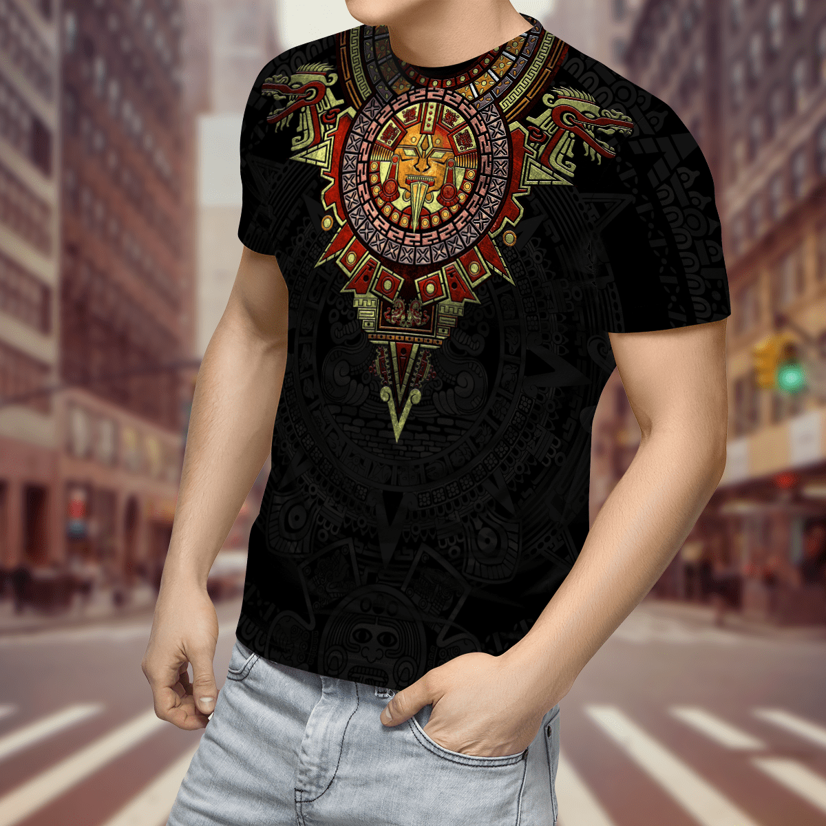 Coolspod Aztec Mexico Unisex Shirt/ 3D All Over Print Aztec For Men/ Mexico Gift