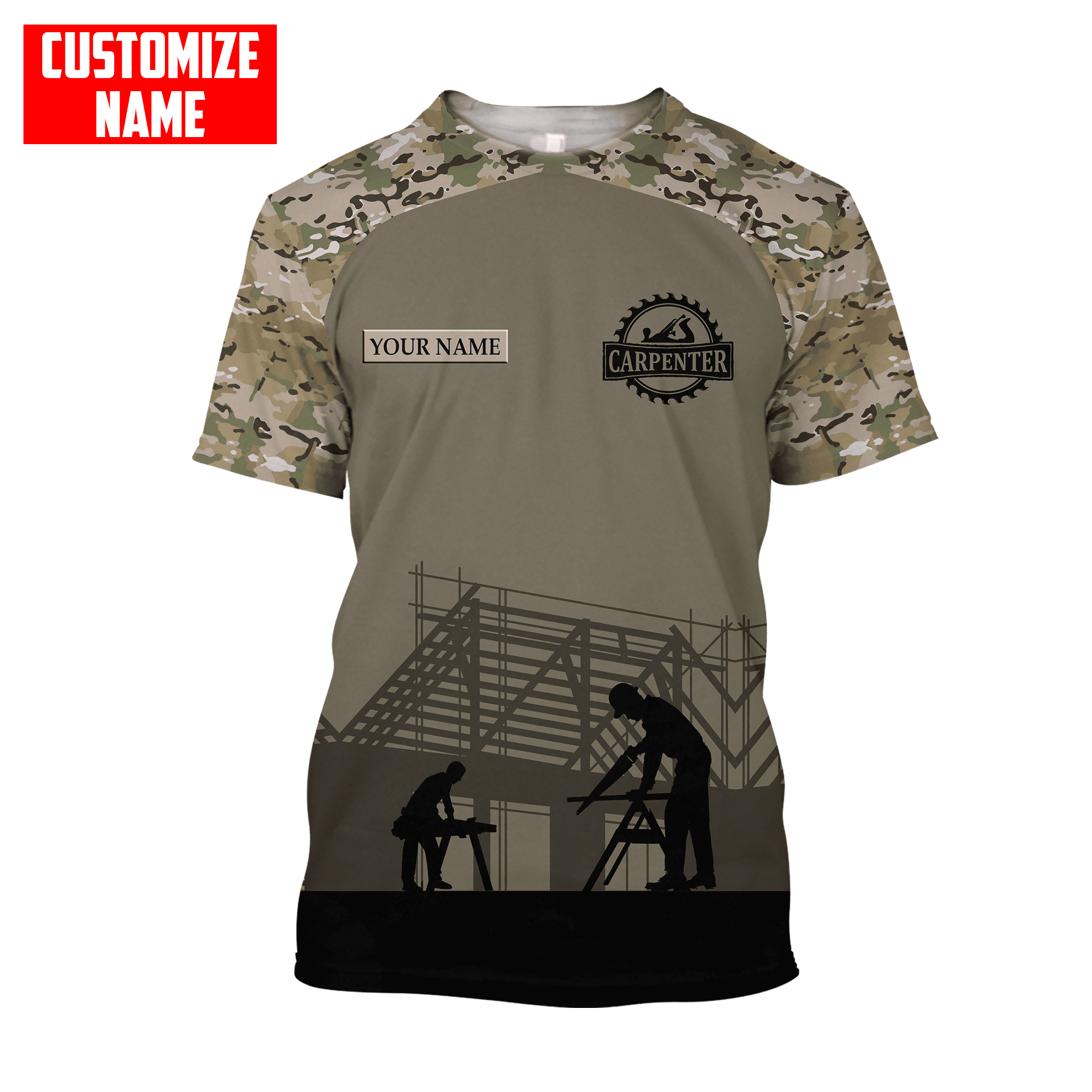 Coolspod Customized Name Carpenter Shirts Camo Pattern
