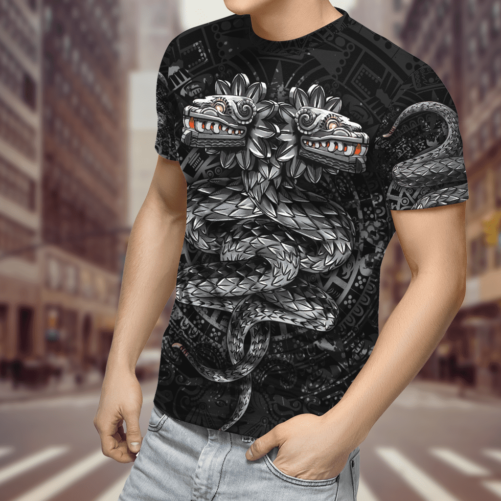 3D All Over Print Aztec Mexican Snake God Quetzalcoatl Unisex Shirt For Men