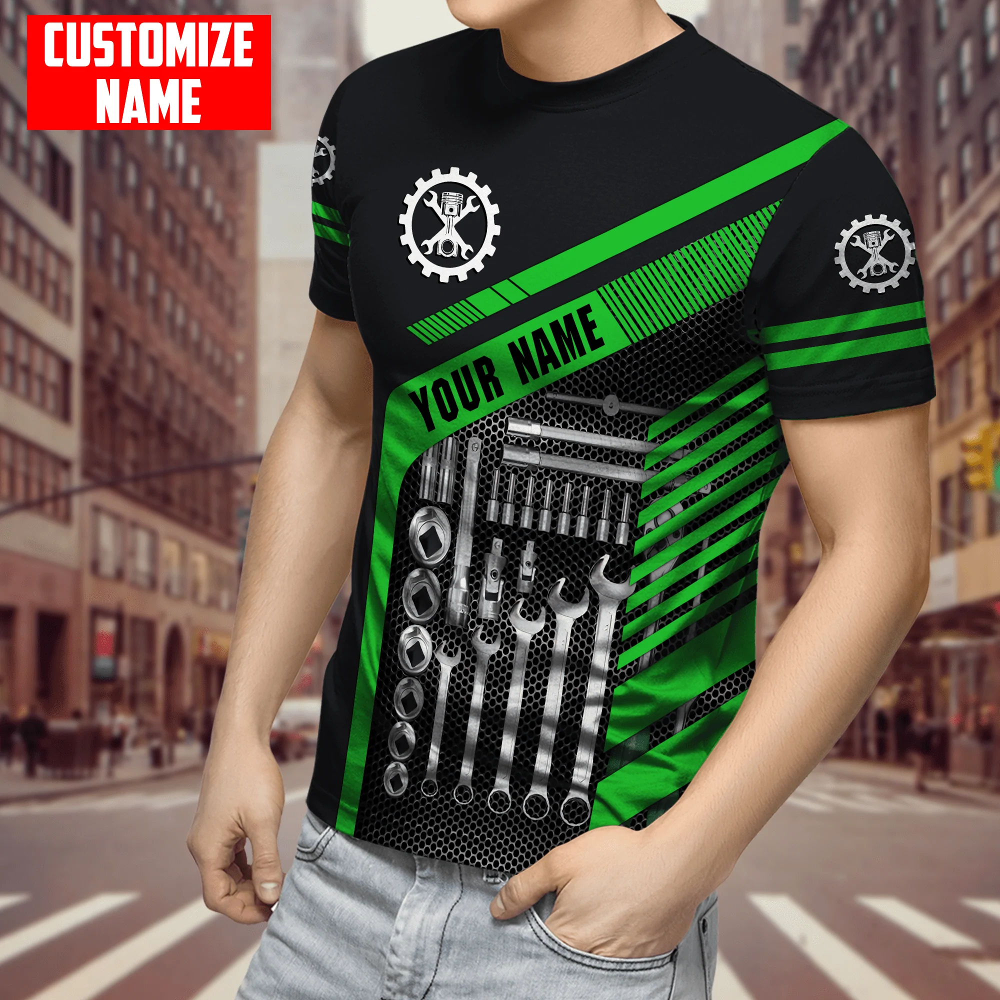Personalized 3D All Over Printed Men Mechanic Shirt Mechanical Equipment Tool On Shirts
