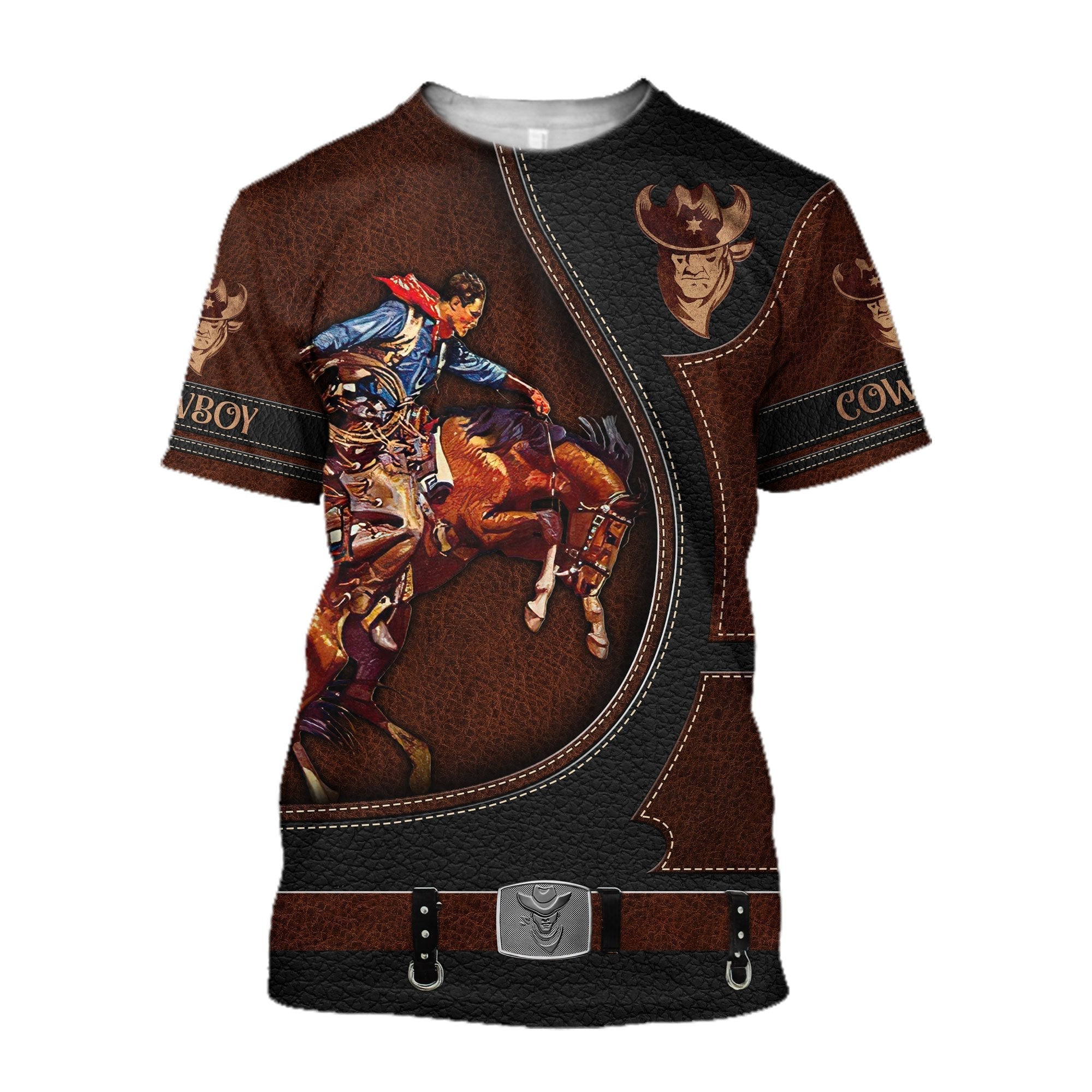 Cowboy Shirt Cow Boy Horse Riding Rodeo 3D Over Printed Unisex Premium Shirts