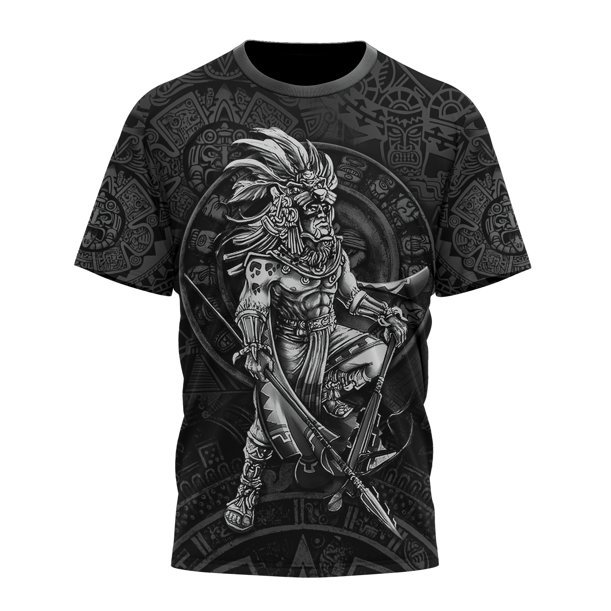 3D All Over Print Aztec Warrior Mexican T-Shirt/ Mexican Pride Shirt