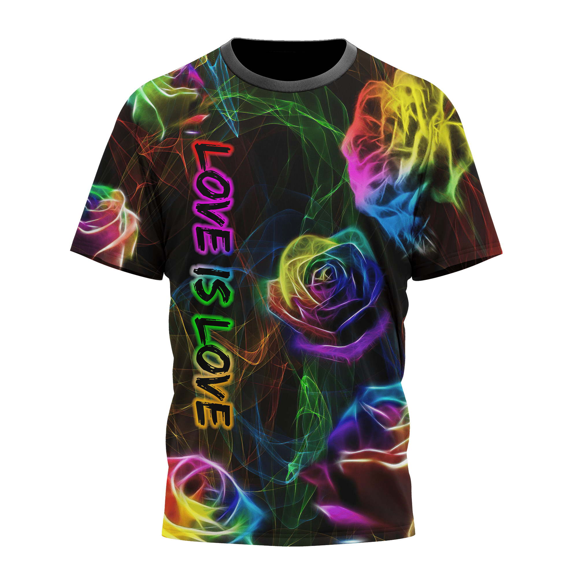 LGBT Rose Magic Light Love Is Love Smoke 3D Unisex Shirt/ Gift for LGBT Shirt/ Pride LGBT