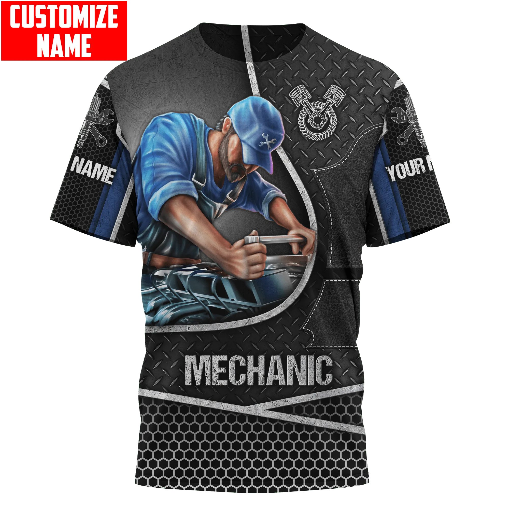 Personalized 3D All Over Print Mechanic T Shirt Work Shirts For Mechanical