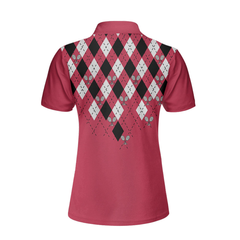 Tennis Shirt With Argyle Pattern Short Sleeve Women Polo Shirt Coolspod