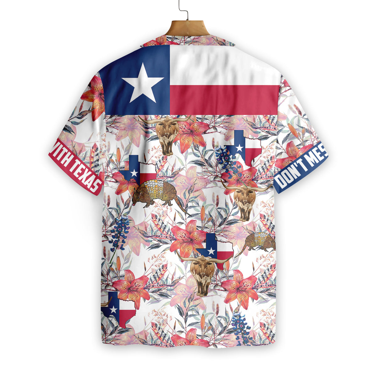 Texas Hawaiian Shirt Bluebonnet Longhorn/ Hawaiian shirts for men/ Women