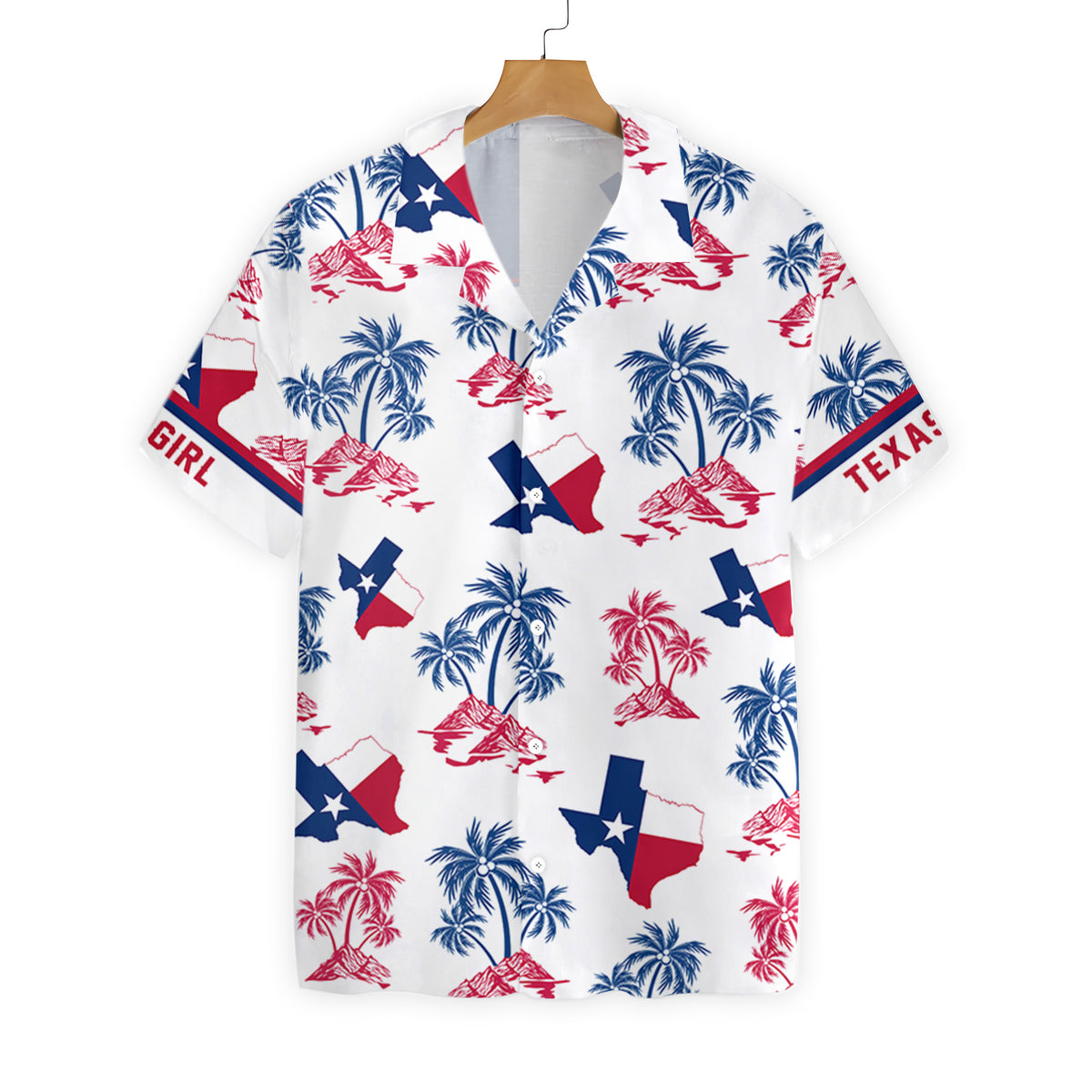 Texas Hawaiian Shirt Royal Blue Bluebonnet Longhorn/ Hawaiian shirts for men/ Women