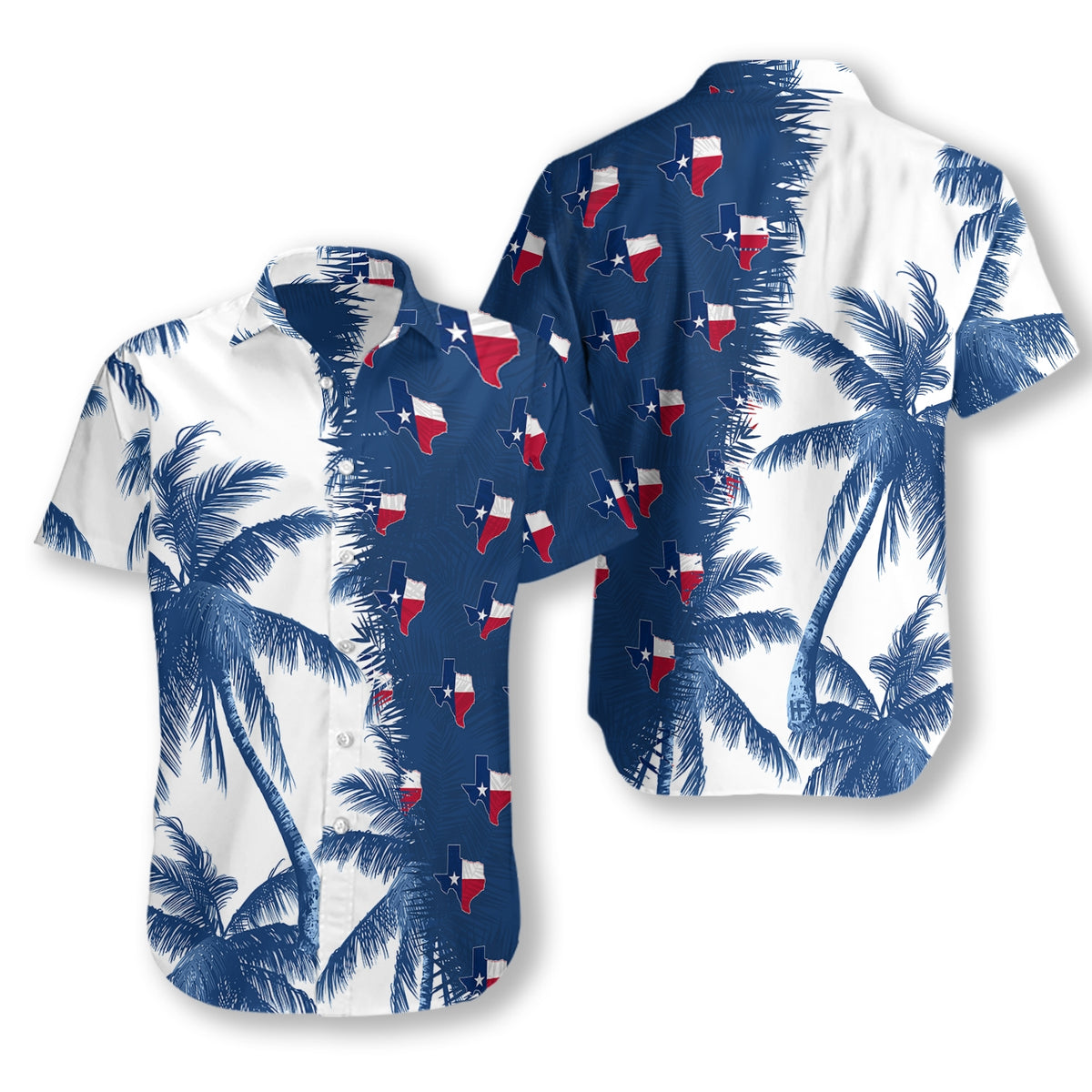 Texas Hawaiian Shirt Coconut Palm Tree/ Texas  Hawaiian shirts for men/ Women