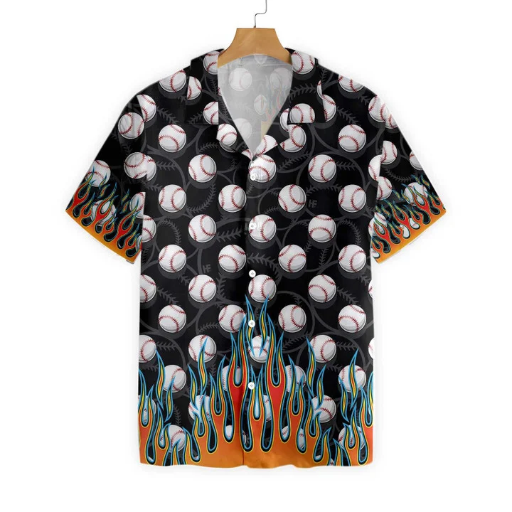 The Passion Of Sport Flame Baseballs Design Hawaiian Shirt