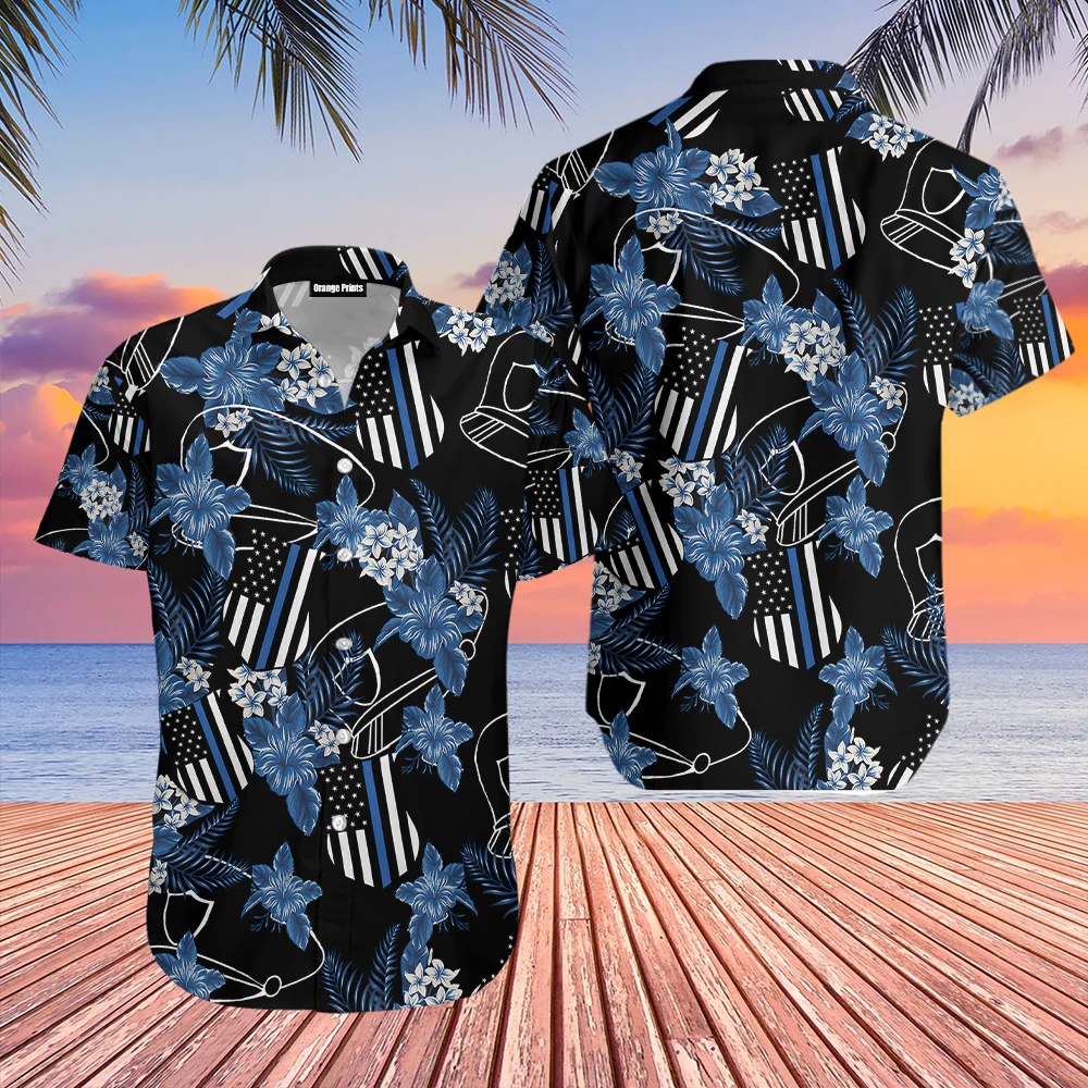 Thin Blue Line Police Hawaiian Shirt