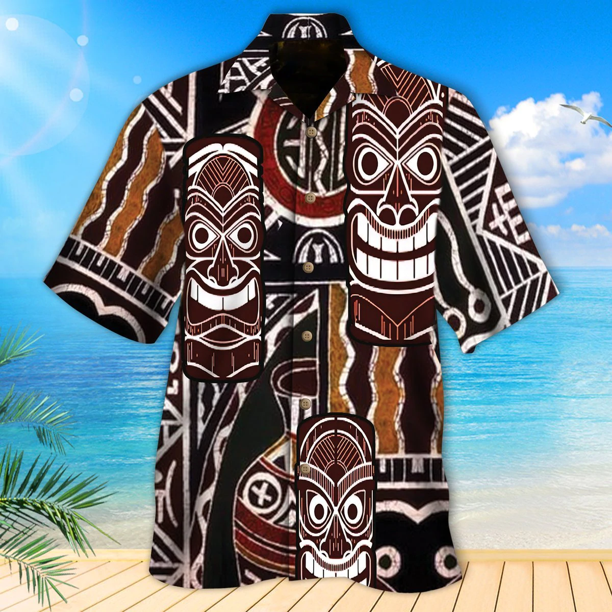 Tiki Hawaiian Shirt For Men & Women