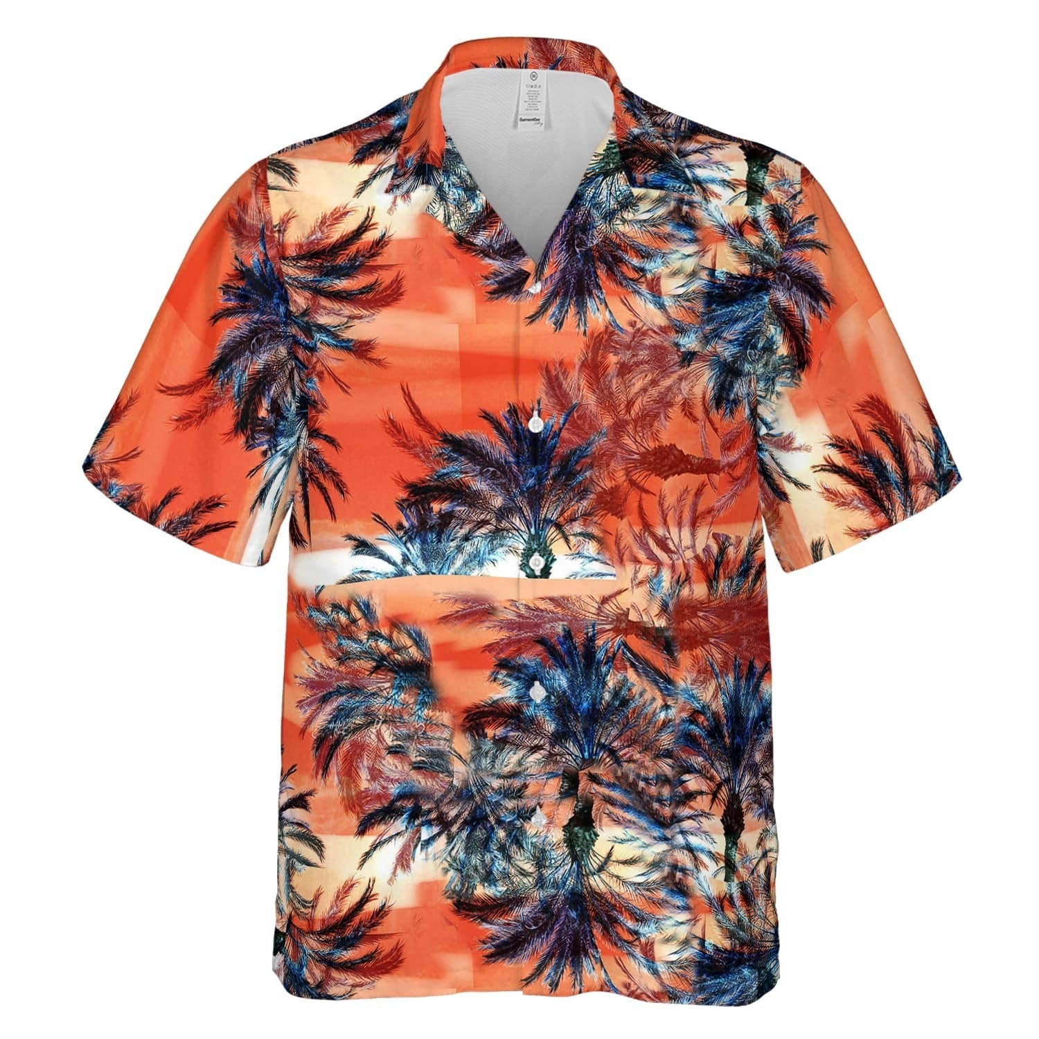 Hawaiian Camp Collar Short Sleeve Button-Down Shirt Tropical Land