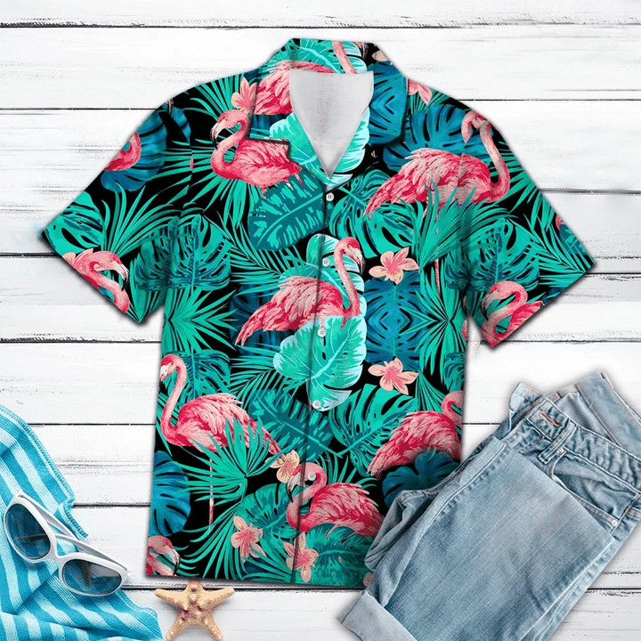 Tropical Flamingo Fascinating Flower Pattern Hawaiian Shirt
