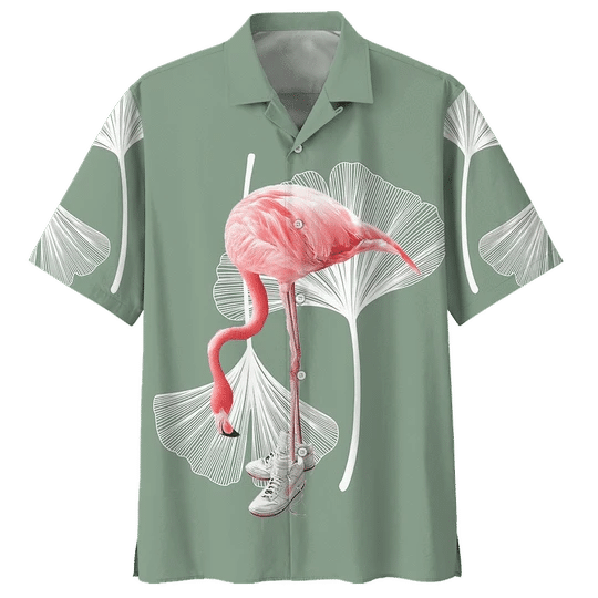 Tropical Flamingo Ornamental Hawaiian Shirt/ flamingo shirts mens