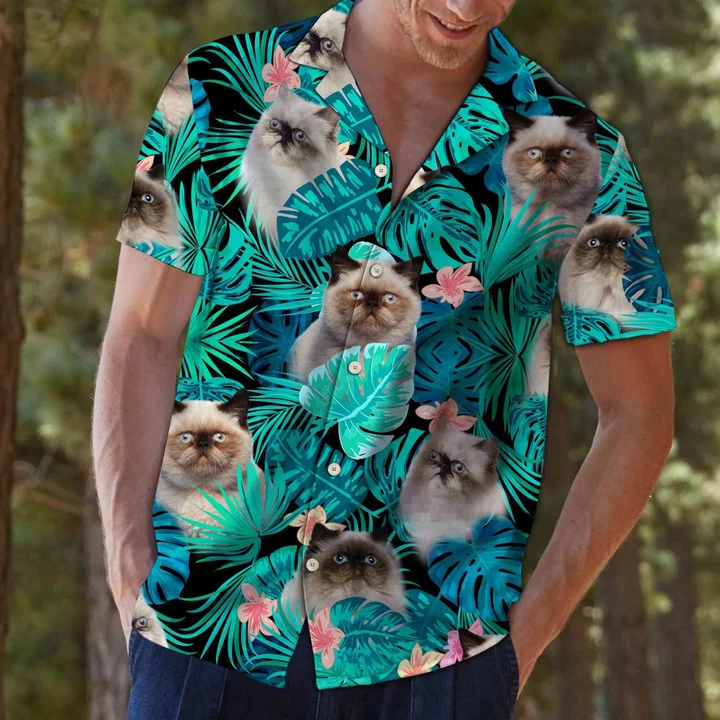 Tropical Himalayan Palm Tree Leaves Summer Vacation Aloha Hawaiian Shirt/ Summer aloha hawaii shirt for Men women