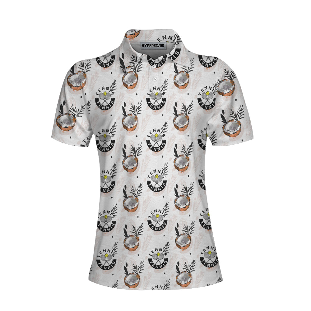 Tropical Coconut Tennis Shirt For Women Short Sleeve Women Polo Shirt Coolspod