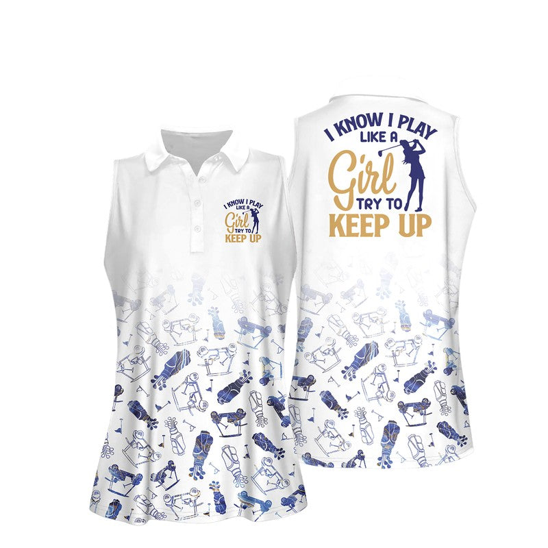 Golf Women Sleeveless Polo Shirt/ Golf shirt for women/ gift for golf lover