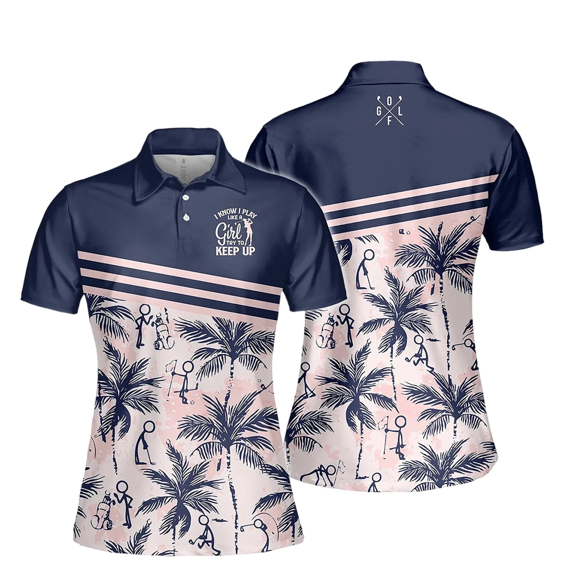 Try To Keep Up V3 Women Short Sleeve Polo Shirt/ Women’s Jersey Polo Shirt